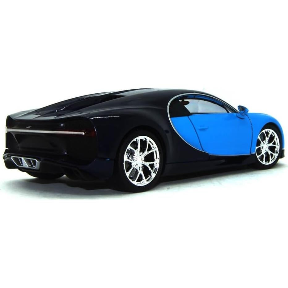Auto a Escala 1/24 Welly Bugatti Chiron Negro Azul