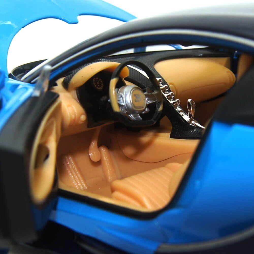 Auto a Escala 1/24 Welly Bugatti Chiron Negro Azul