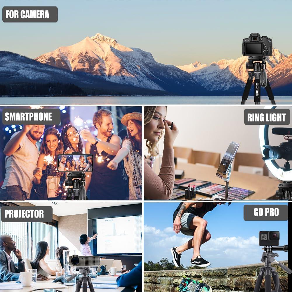 Trípode ZOMEI Profesional de Aluminio 74" (187.96 cm) con Bolsa