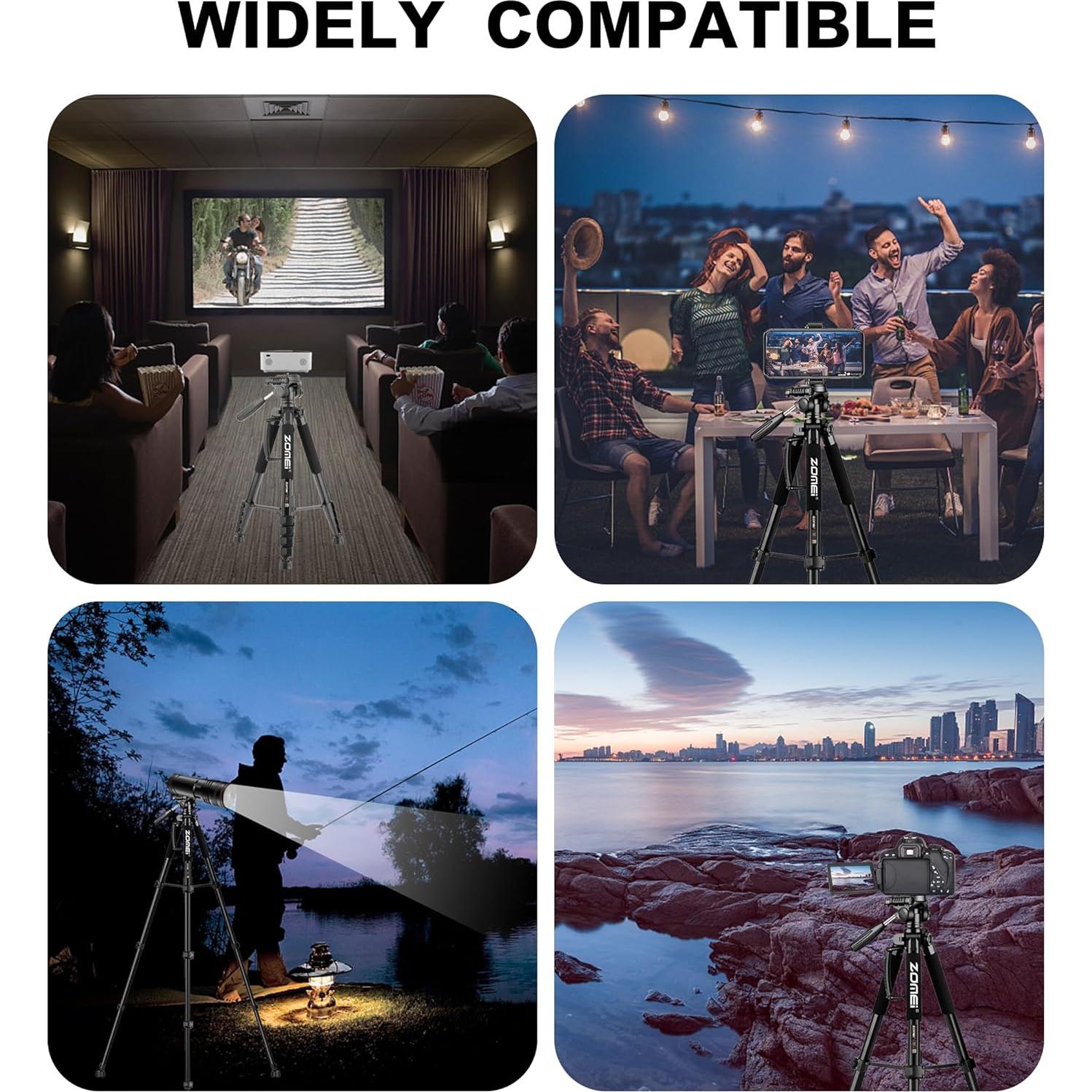 Trípode ZOMEI Profesional de Aluminio 74" (187.96 cm) con Bolsa