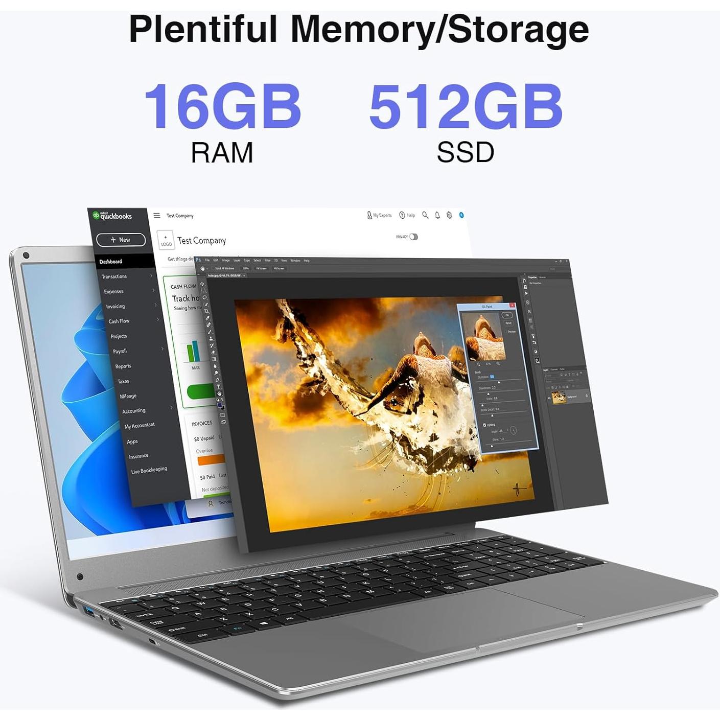 Laptop BiTECOOL NikoBook 15.6" FHD, 16GB RAM, 512GB SSD