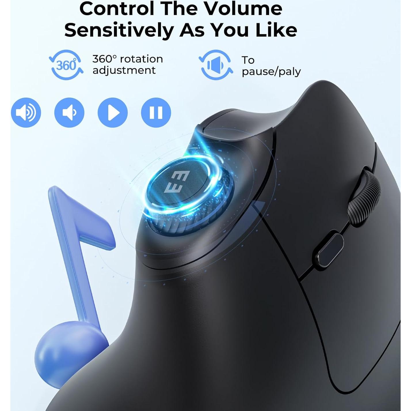 Ratón Ergonómico Inalámbrico Seenda MOU-302 Negro USB/Bluetooth