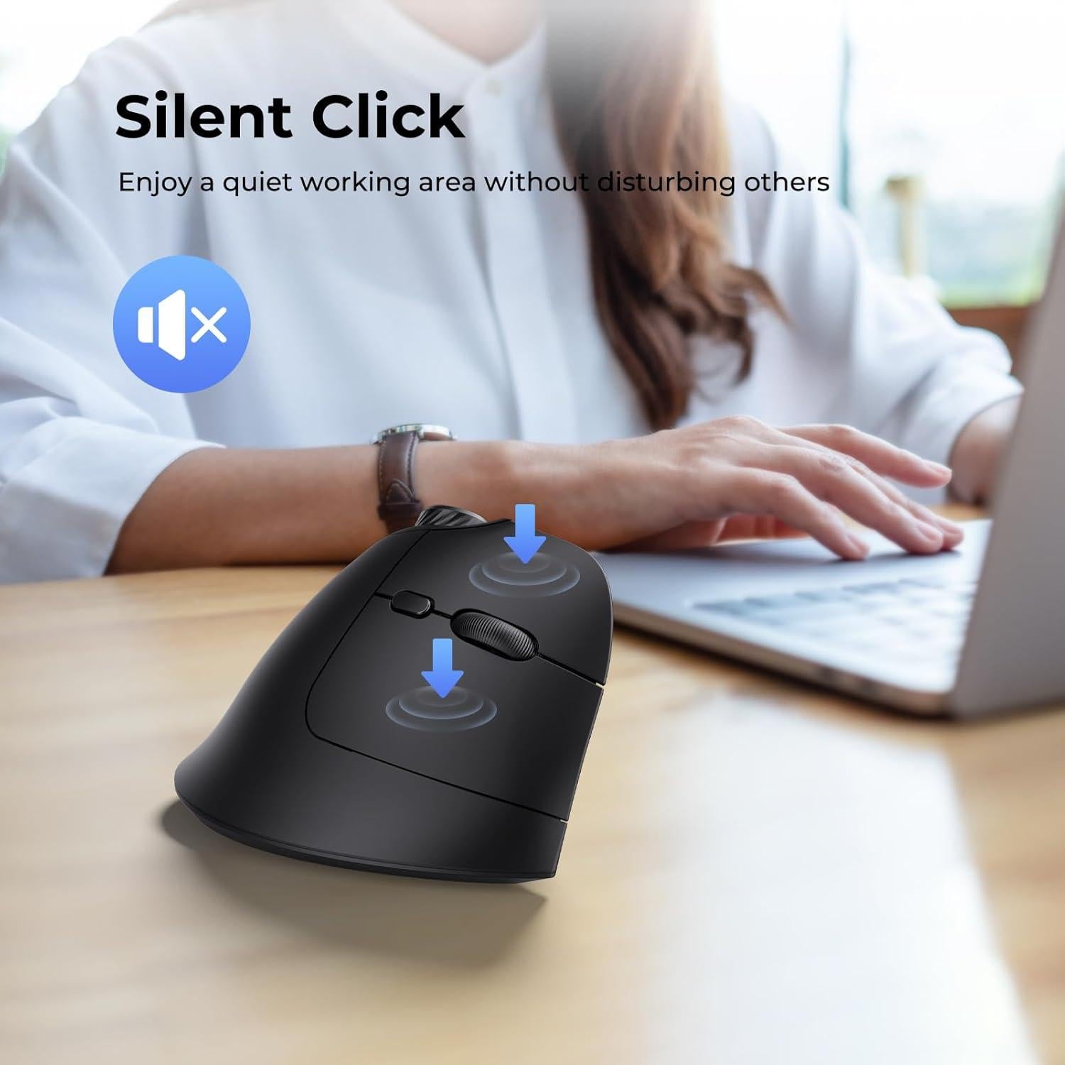 Ratón Ergonómico Inalámbrico Seenda MOU-302 Negro USB/Bluetooth