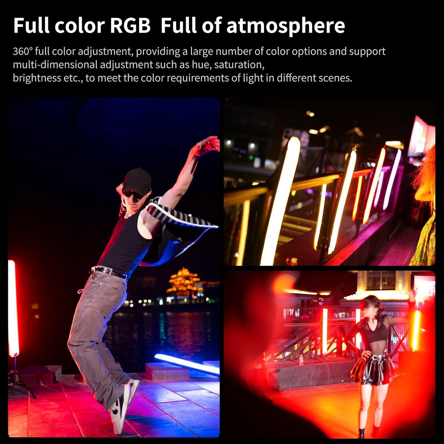 INKEE GC30 30W RGB Handheld LED Tube Light 35.5"/90cm Inflatable Video Light with Inflatable Ball & Magnetic Mount, 2000-10000K, CRI 95+, 5000mAh Battery, Waterproof for Photography & Studio Recording