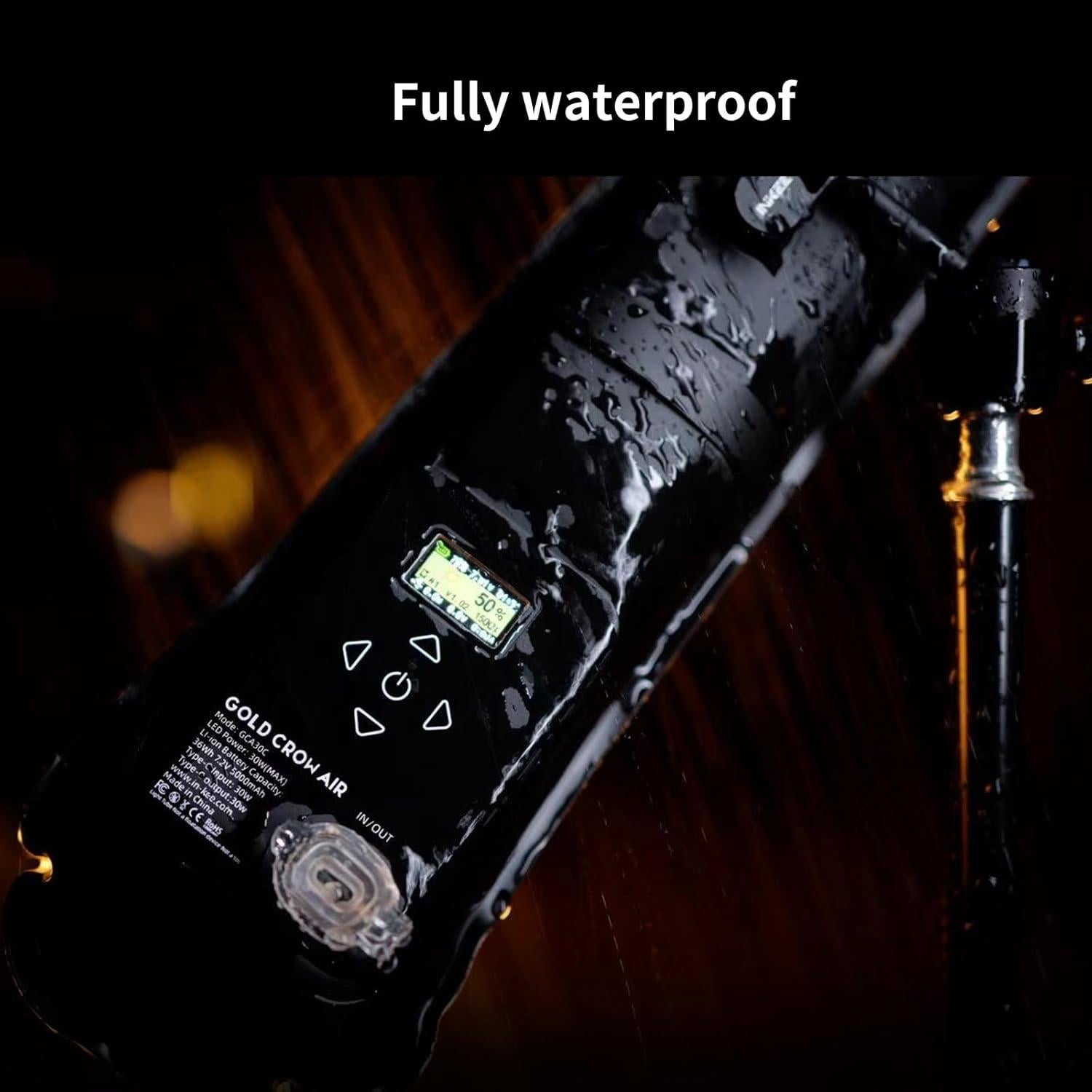 INKEE GC30 30W RGB Handheld LED Tube Light 35.5"/90cm Inflatable Video Light with Inflatable Ball & Magnetic Mount, 2000-10000K, CRI 95+, 5000mAh Battery, Waterproof for Photography & Studio Recording