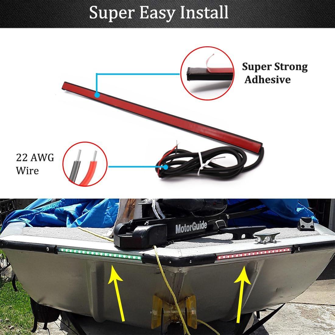 Luces de Navegación LED Botepon Proa Verde y Roja IP67