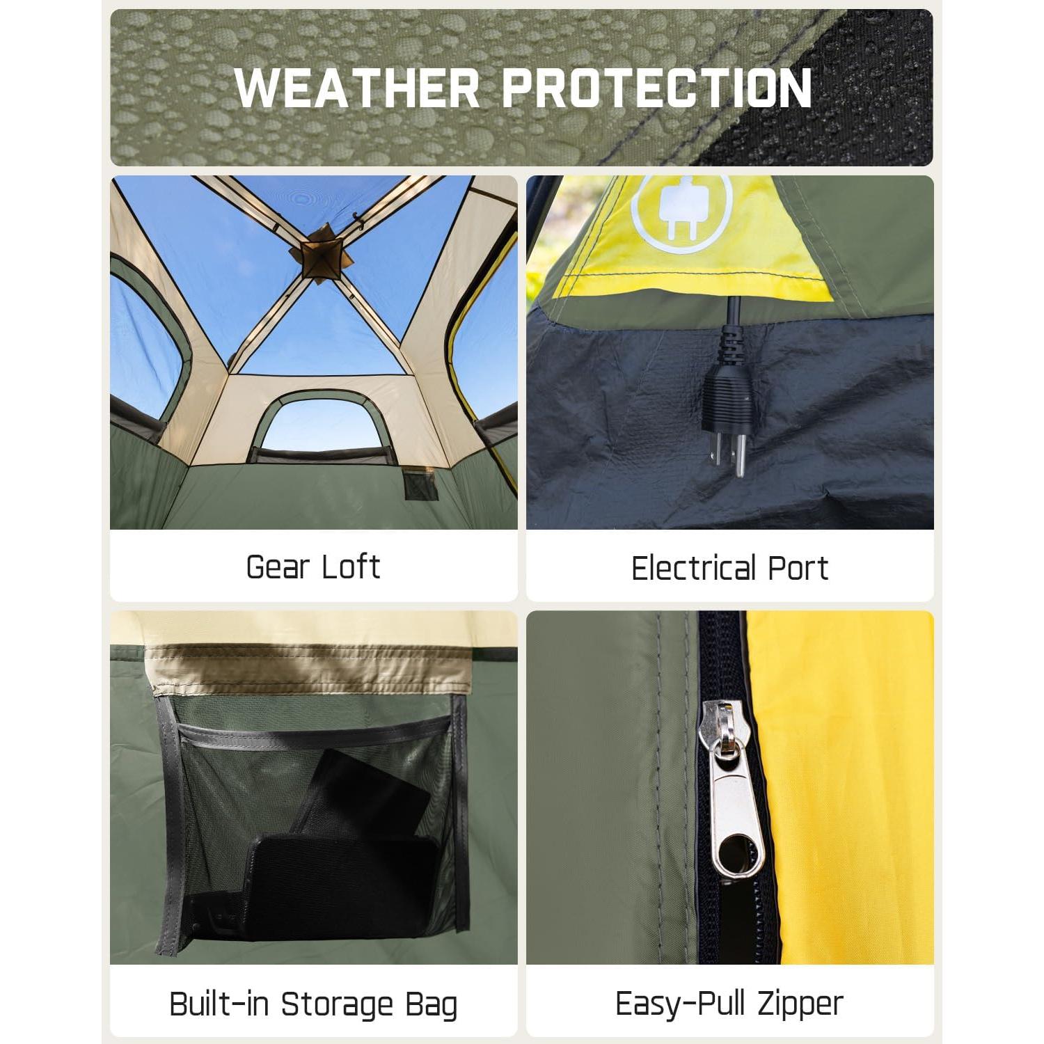 Tienda de Camping FanttikOutdoor Zeta C4 Pro Verde 4 Personas