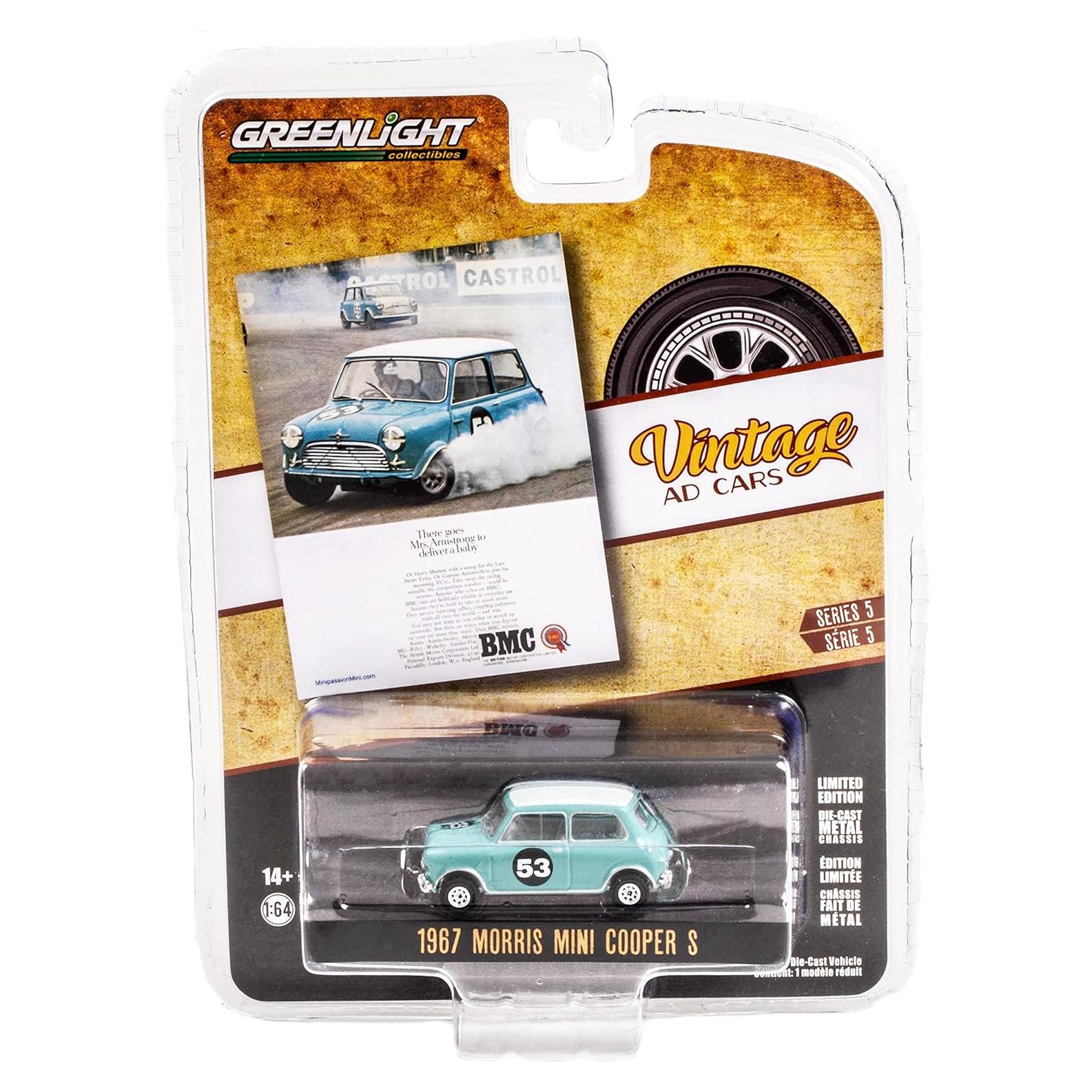 Auto Diecast 1967 Morris Mini Cooper S #53 Verde 1:64 Greenlight