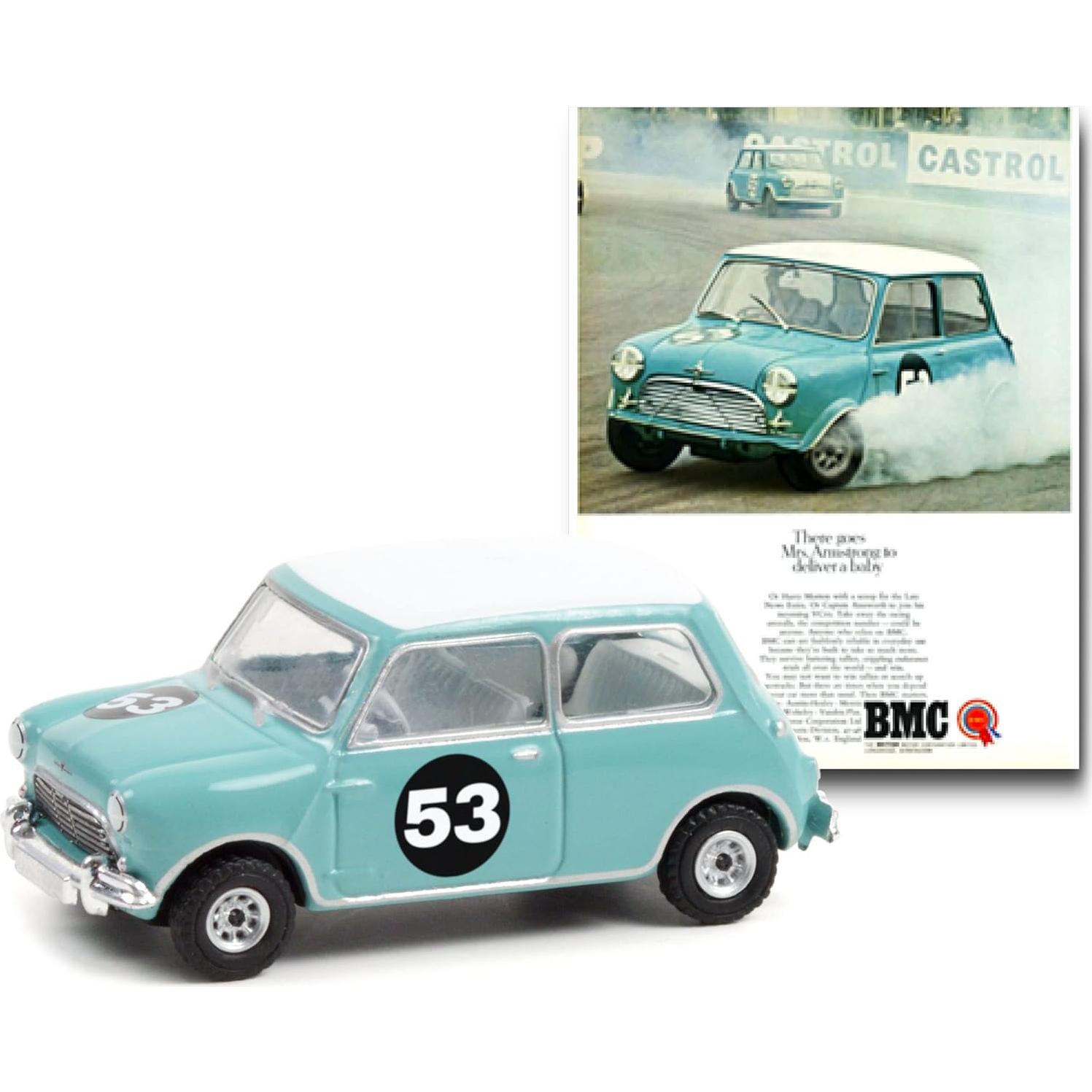 Auto Diecast 1967 Morris Mini Cooper S #53 Verde 1:64 Greenlight