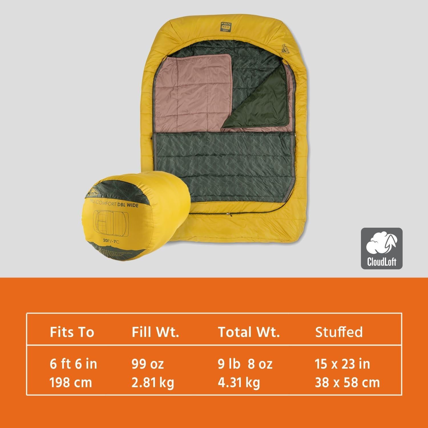 Saco de Dormir Kelty Tru.Comfort Doble 20° para 2 Personas