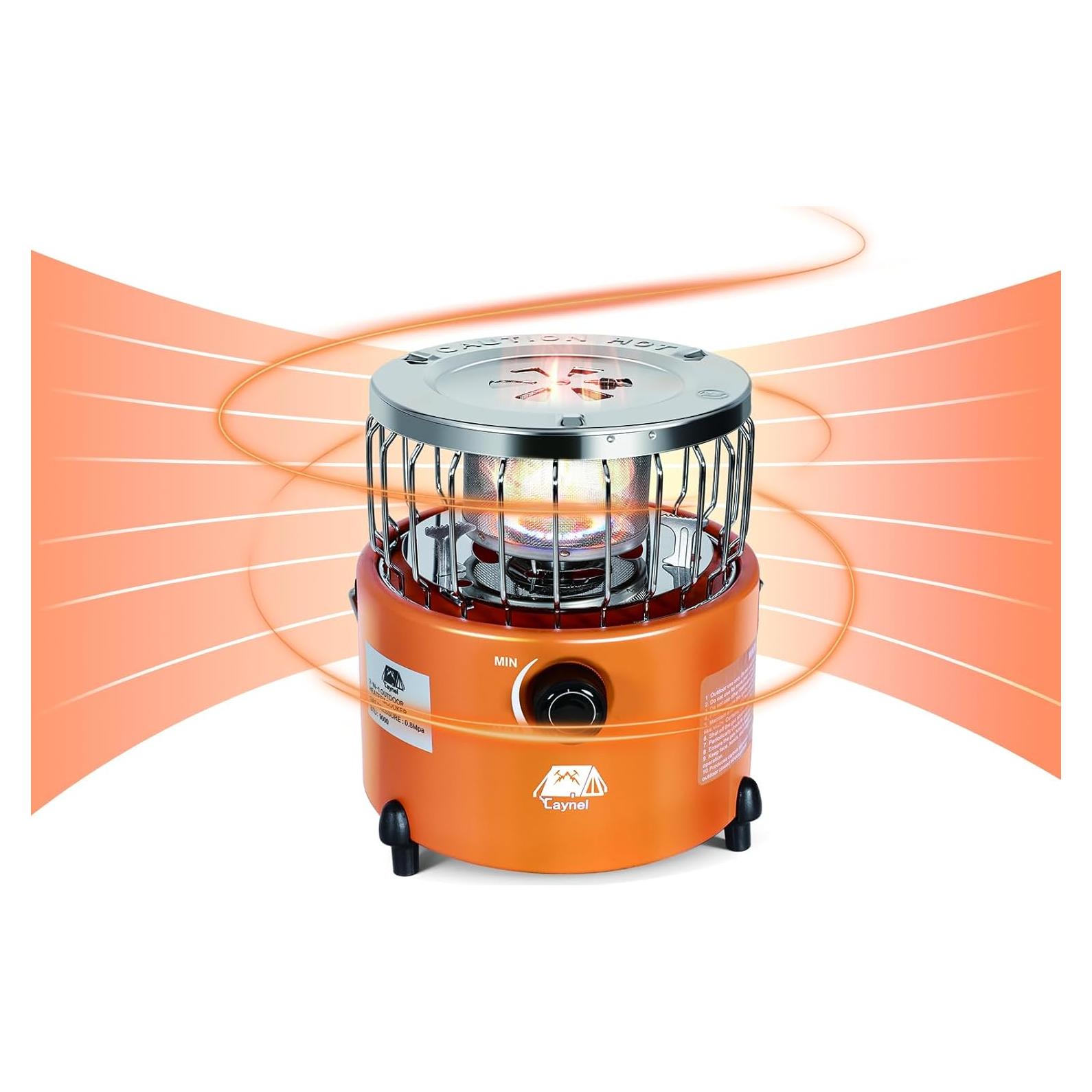 Caynel Calentador y Estufa de Propano 2 en 1 Portátil 2000W