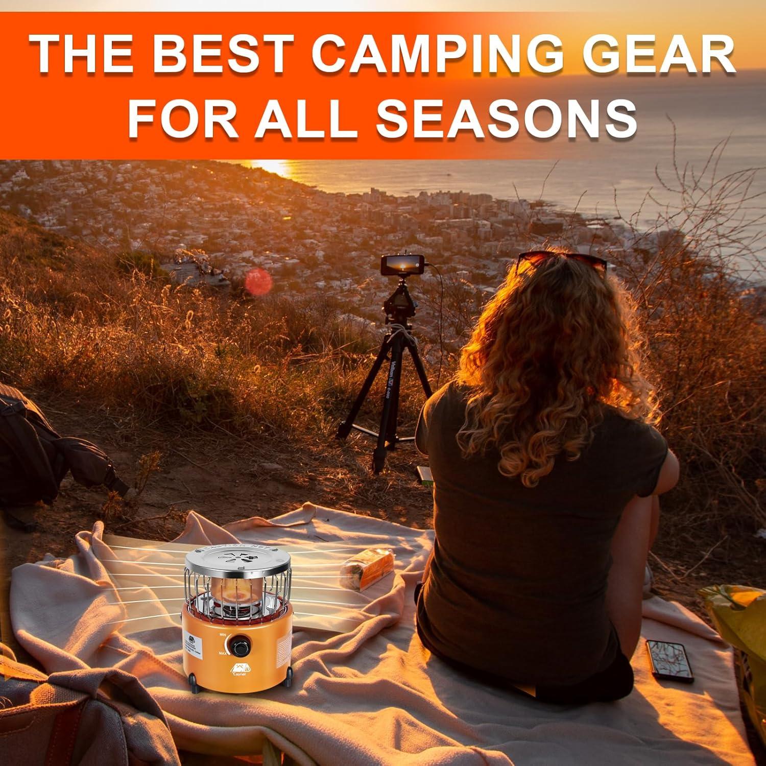 Caynel Calentador y Estufa de Propano 2 en 1 Portátil 2000W