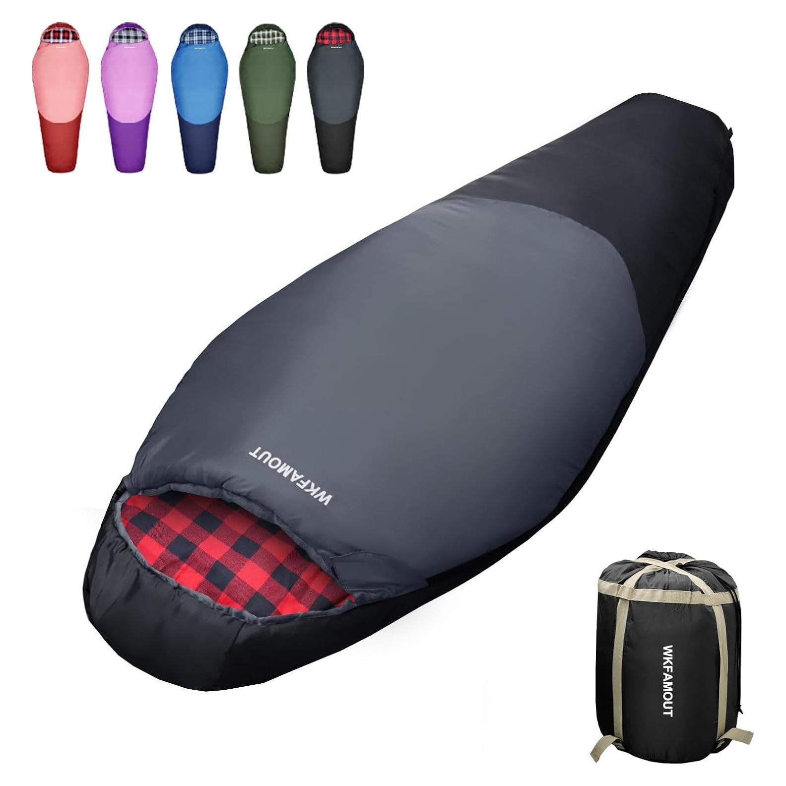 Saco de dormir momia WKFAMOUT 0°C Franela Lavable 1.74kg