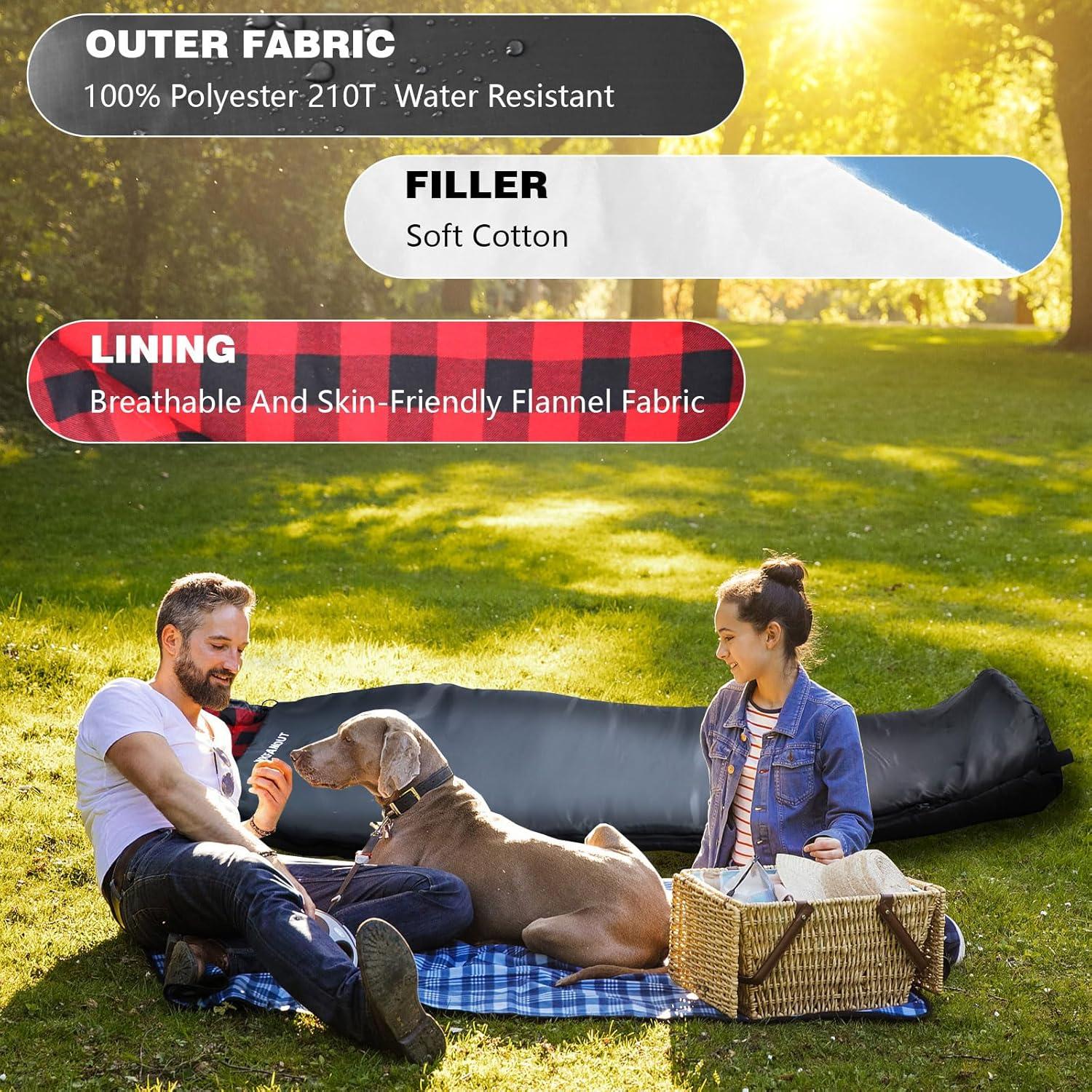 Saco de dormir momia WKFAMOUT 0°C Franela Lavable 1.74kg