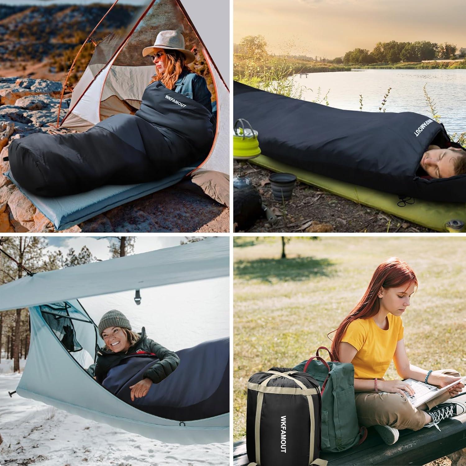 Saco de dormir momia WKFAMOUT 0°C Franela Lavable 1.74kg