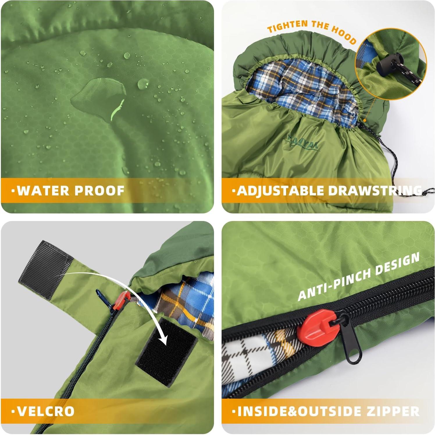 Saco de dormir Kanyak 0°C para camping y senderismo unisex
