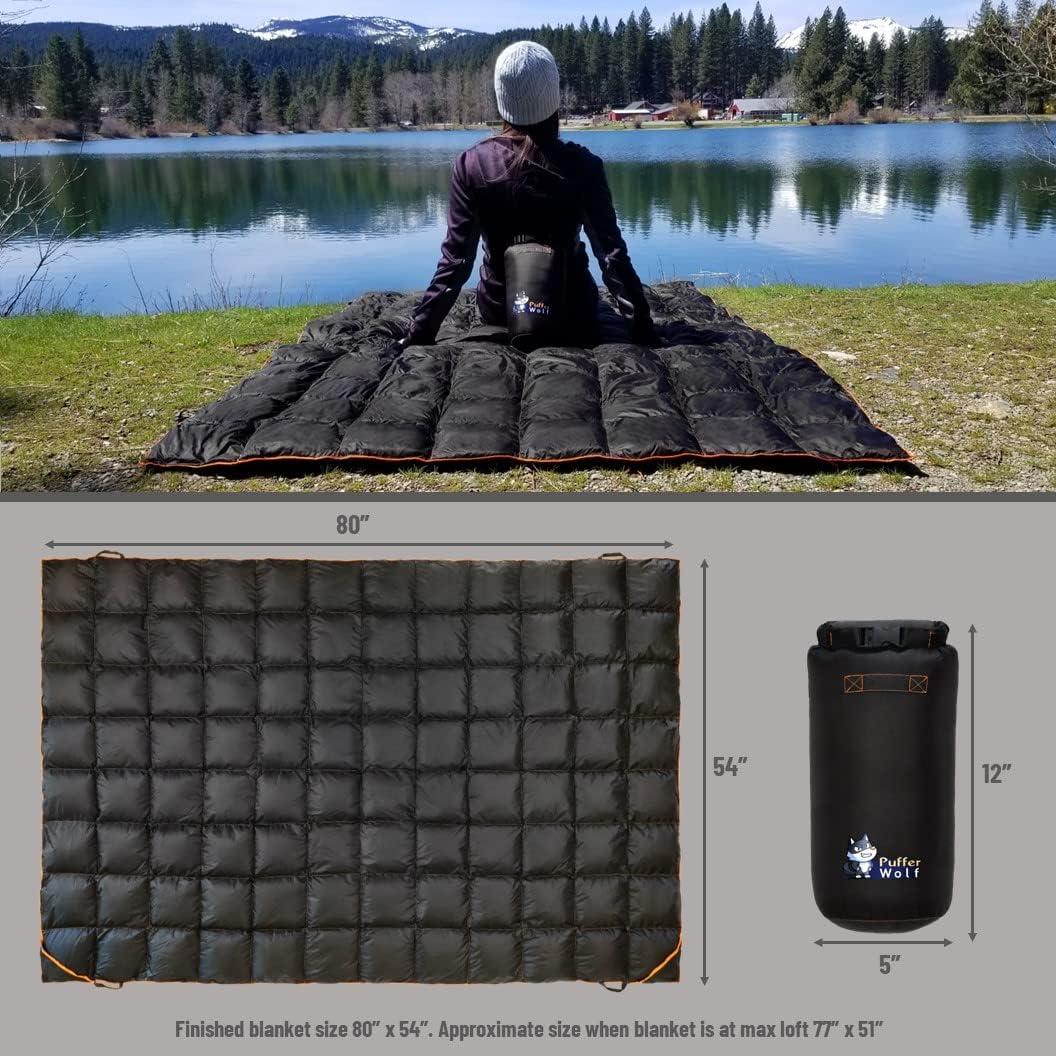 Manta de Camping Puffer Wolf Extra Grande Impermeable 80x54