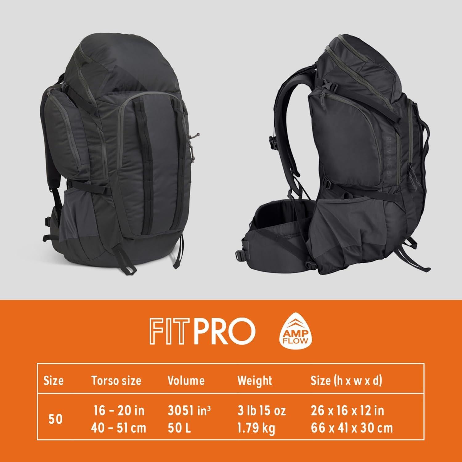 Mochila Kelty Redwing 50L Negra - Senderismo y Acampada