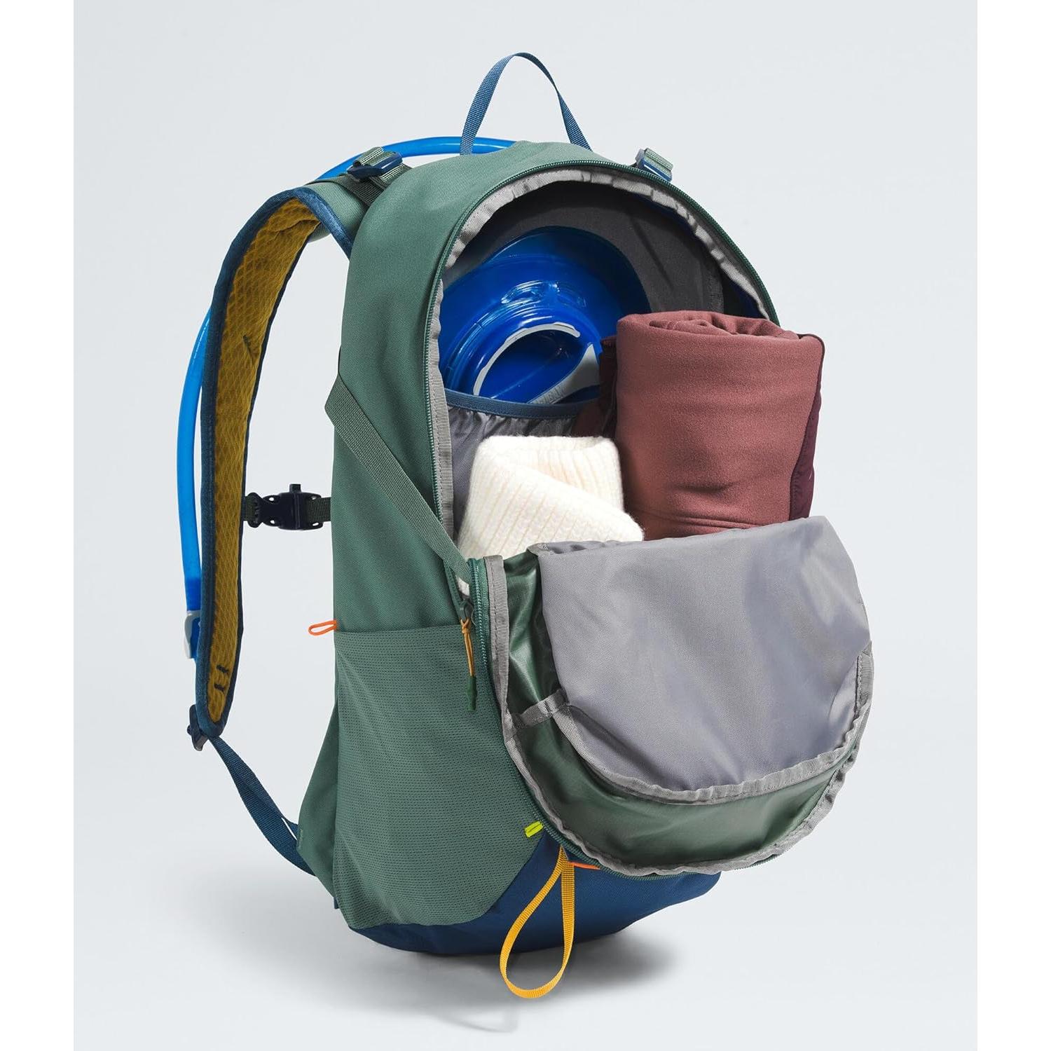 Mochila de Día The North Face 24L con Cubierta Lluvia Verde/Azul