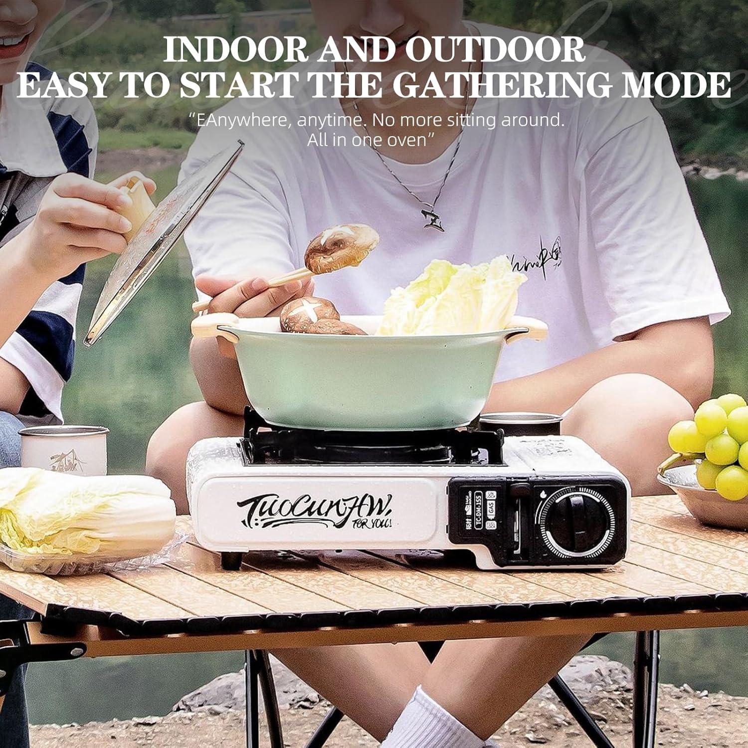 Estufa de Camping AIROKA Portátil Butano 3300W Caqui