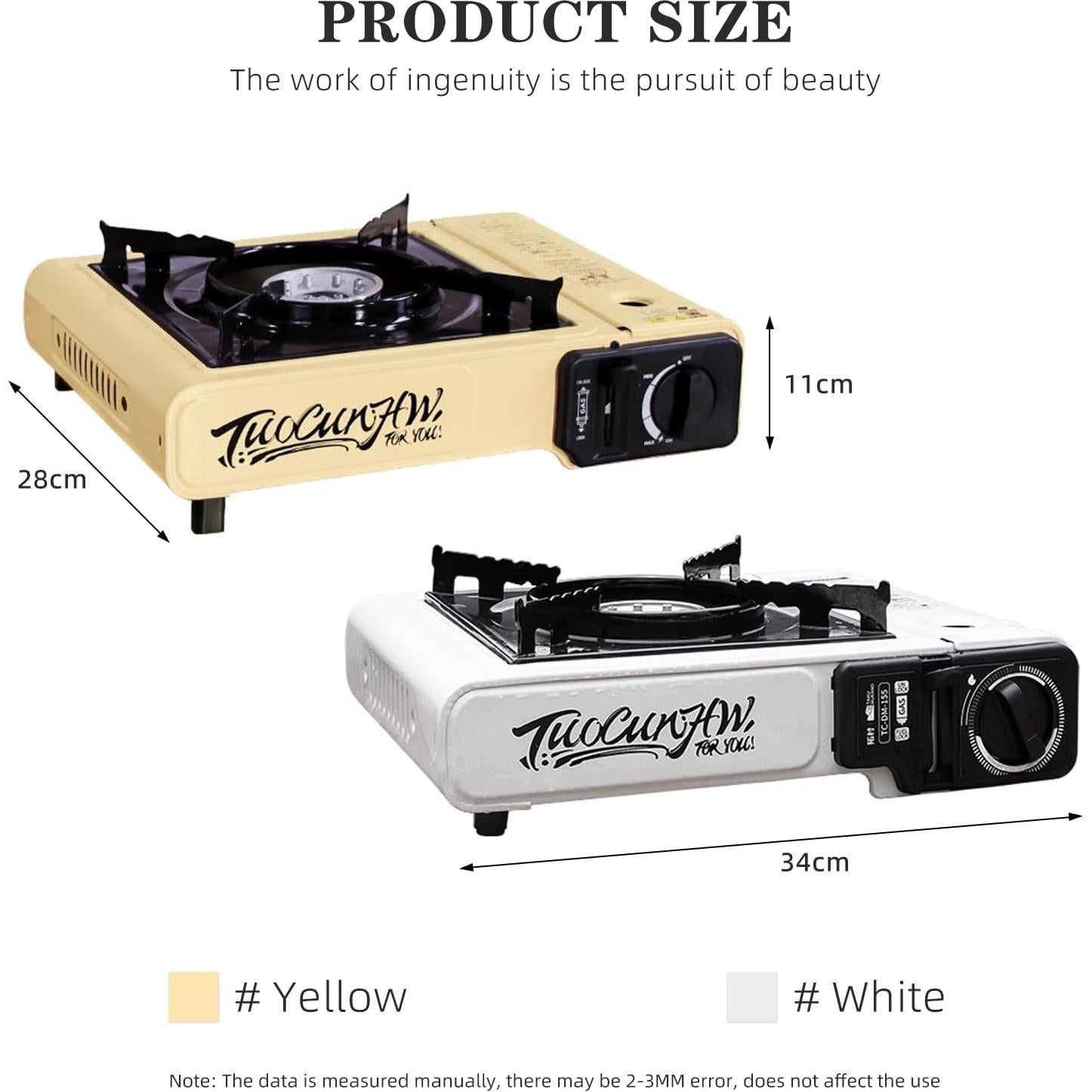 Estufa de Camping AIROKA Portátil Butano 3300W Caqui