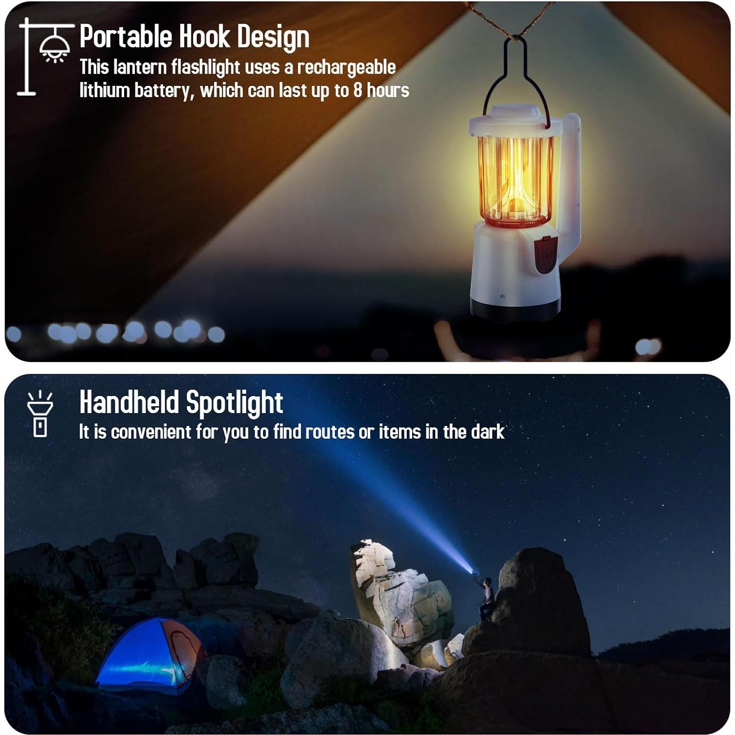 Linterna LED Recargable COWHERD 2-en-1 con Banco de Energía