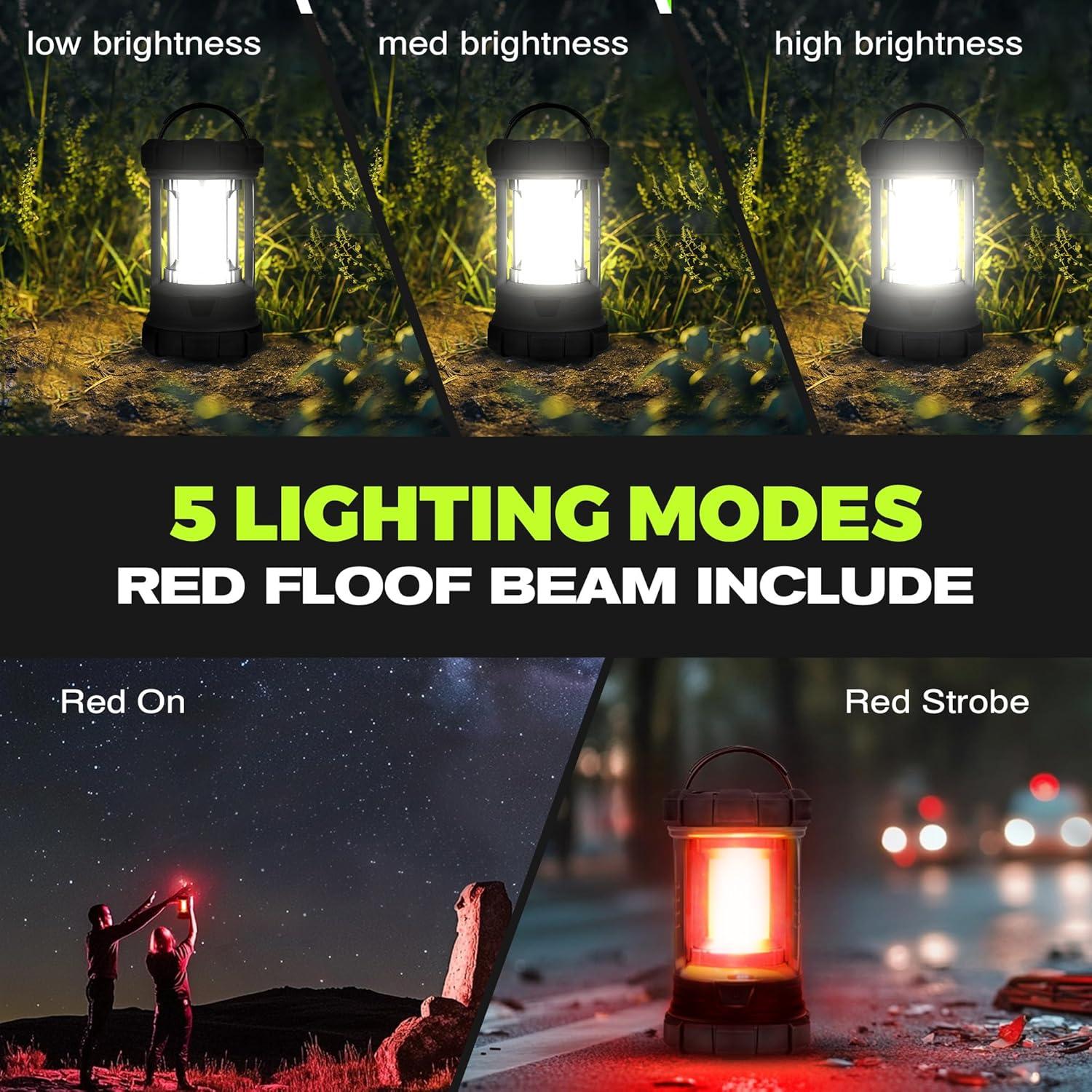 Linterna de Camping Recargable LED 3000LM Elesall - 5 Modos