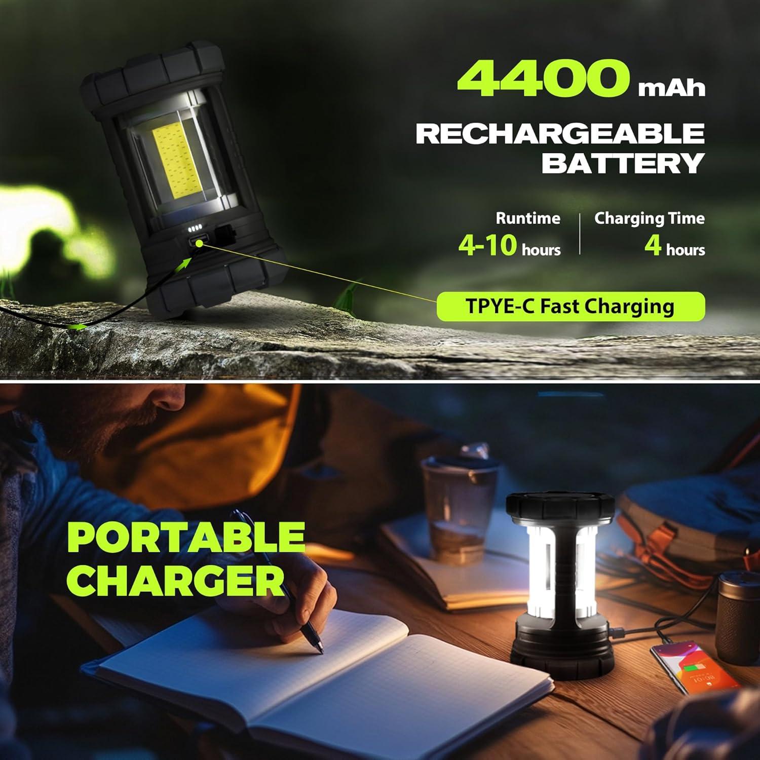 Linterna de Camping Recargable LED 3000LM Elesall - 5 Modos