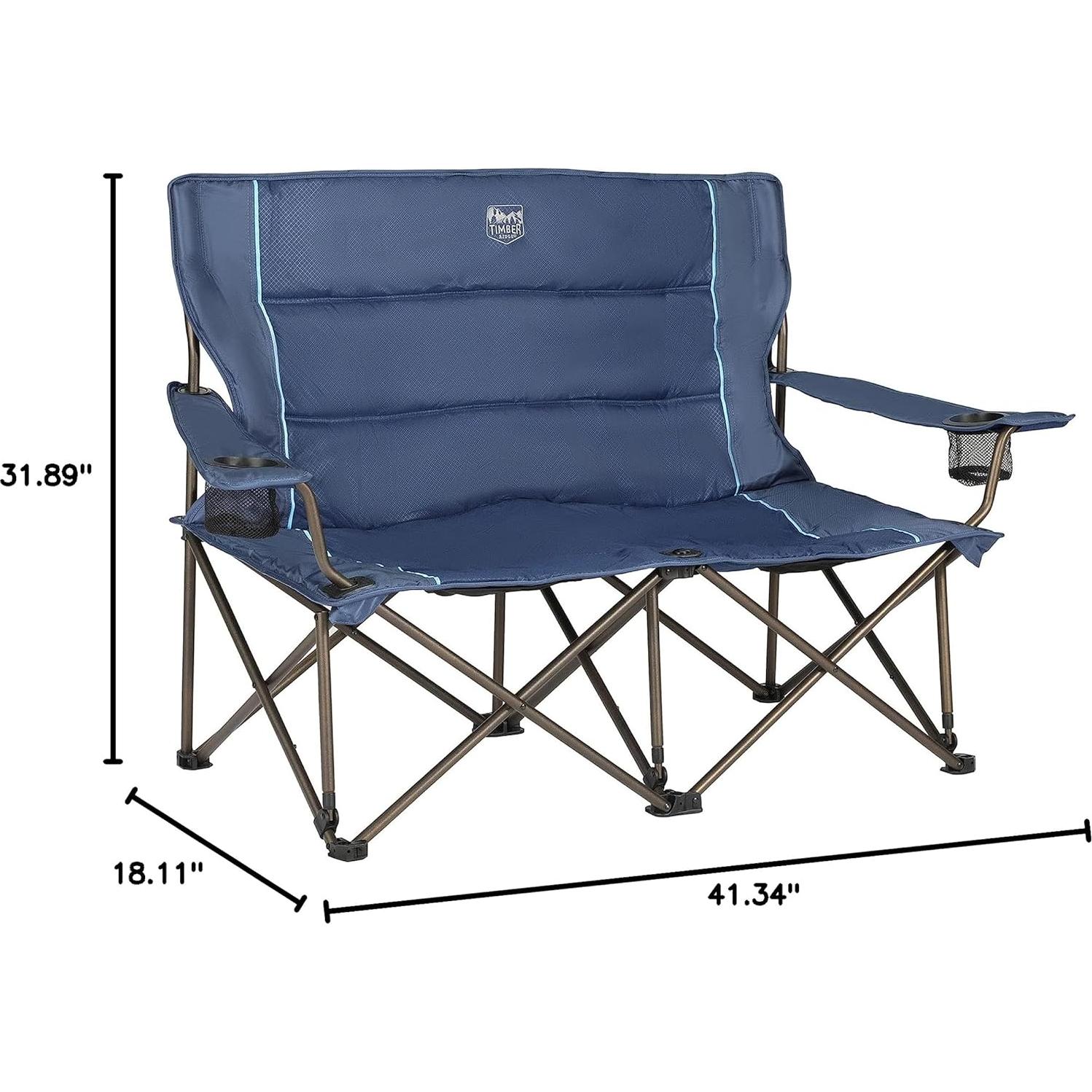 Sillón Loveseat Plegable Timber Ridge para 2 Personas Azul