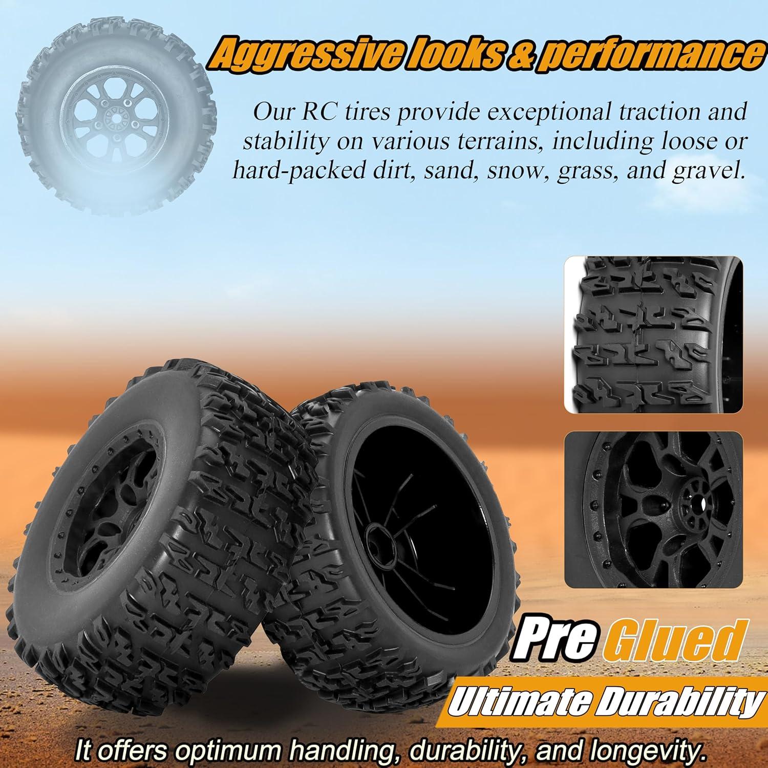 Ruedas y Neumáticos RC 1/10 RCStation 12mm 4PCS para Traxxas