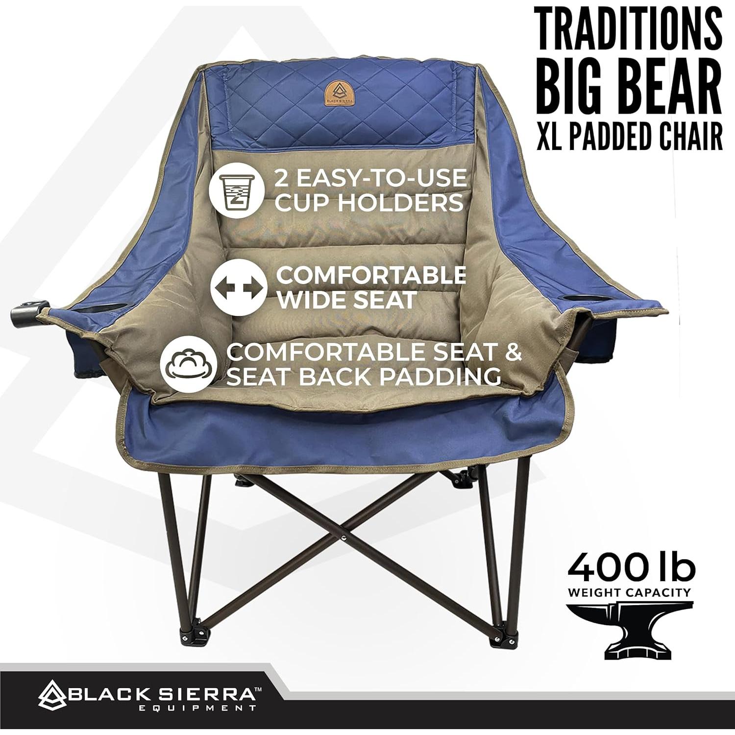 Silla de Camping Plegable Black Sierra Big Bear XL 181 kg