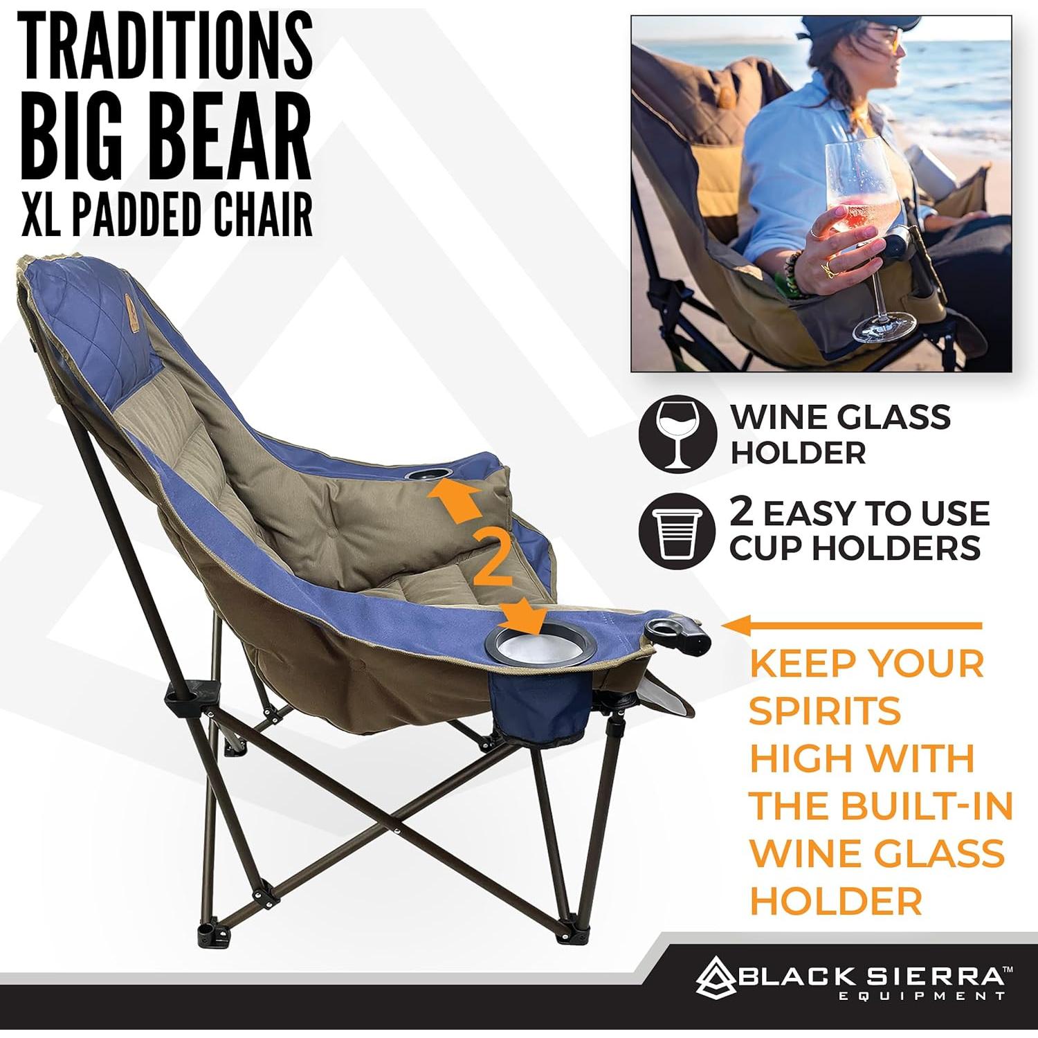 Silla de Camping Plegable Black Sierra Big Bear XL 181 kg