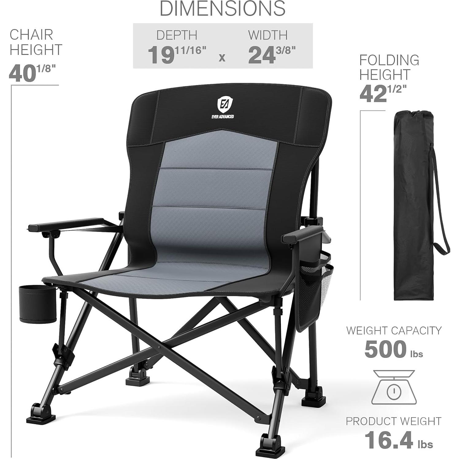 Silla de Camping Plegable Ever Advanced XL con Soporte Lumbar