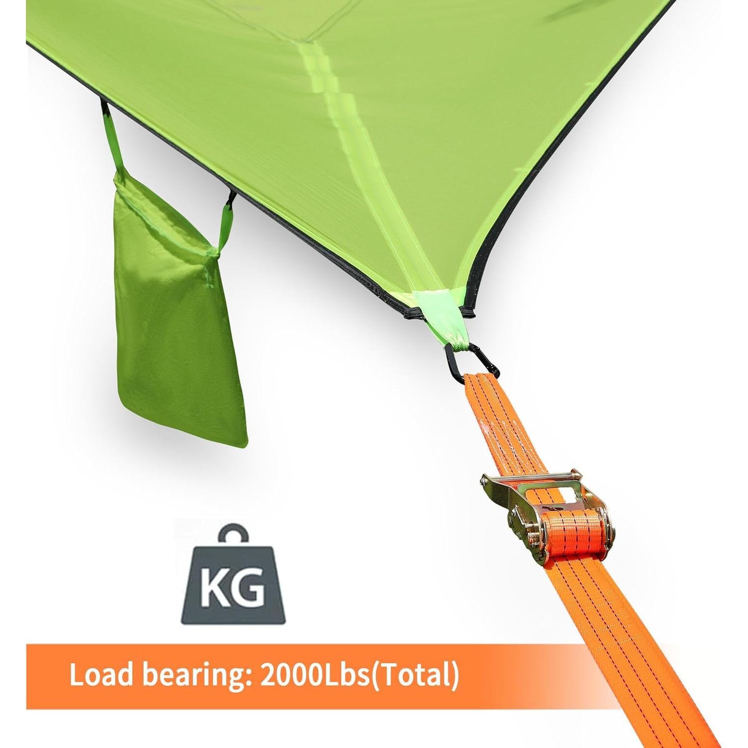 Hamaca de Camping ISTATSO con Red Insectos Naranja 2.95m