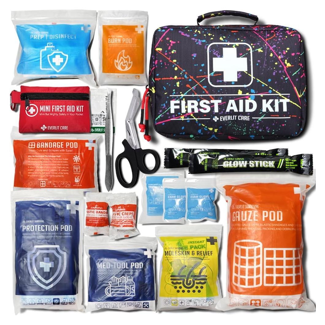 Kit de Primeros Auxilios EVERLIT 380 Piezas Resistente al Agua