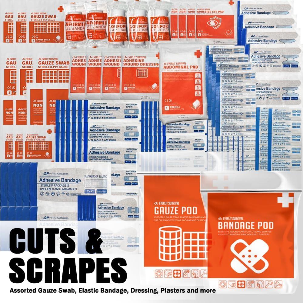 Kit de Primeros Auxilios EVERLIT 380 Piezas Resistente al Agua