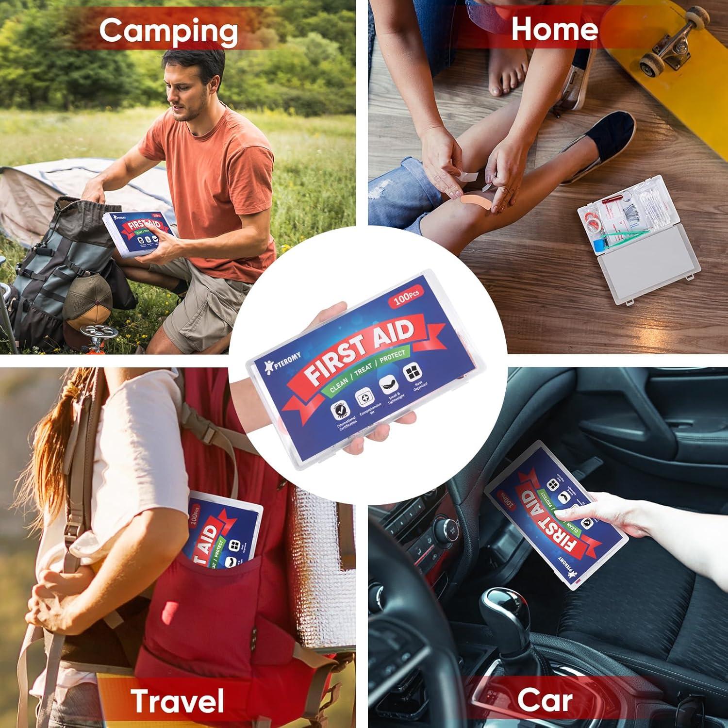 Kit de Primeros Auxilios PTEROMY 100 Piezas Compacto Portátil