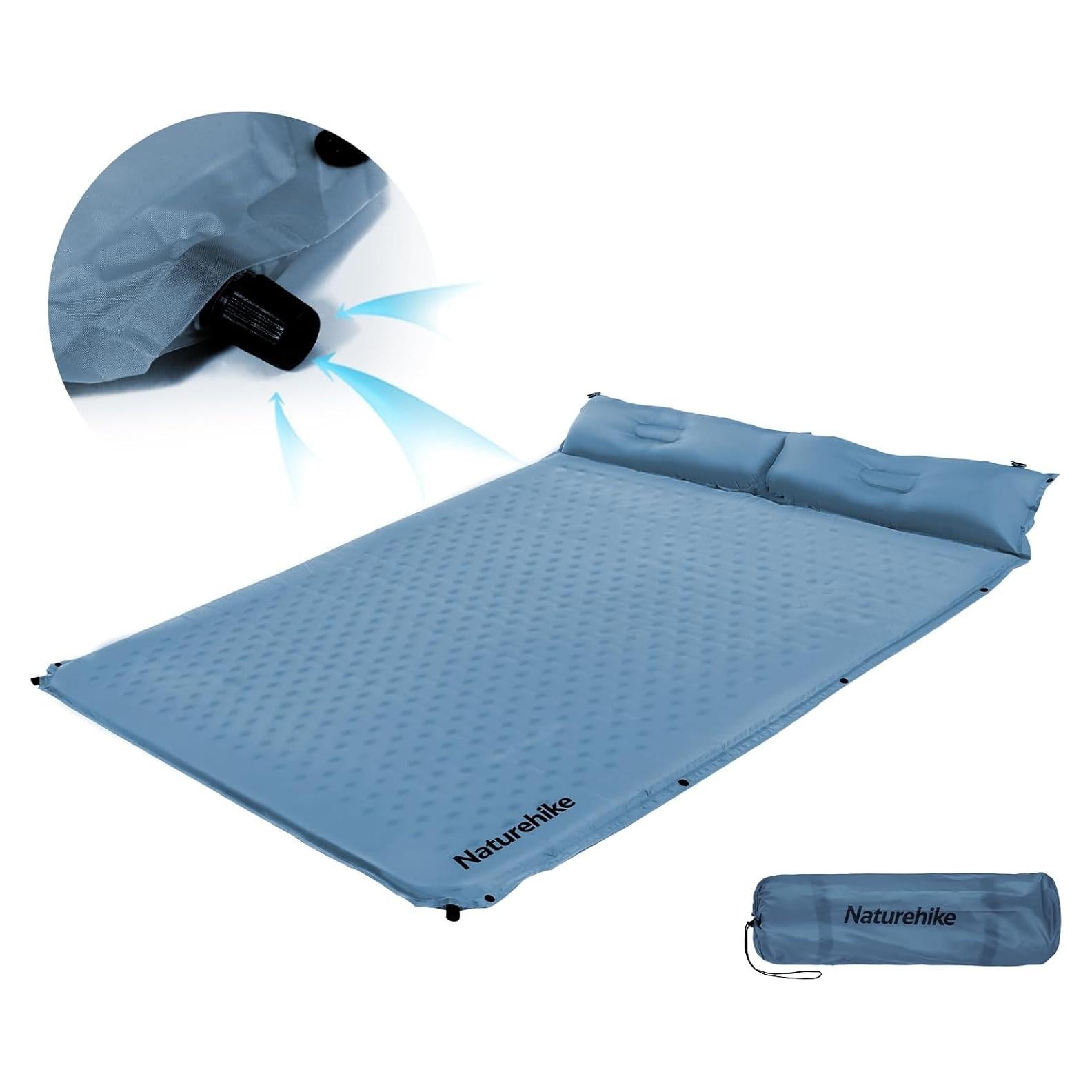Almohadilla Autoinflable Naturehike D02 Completa Azul 196x132cm