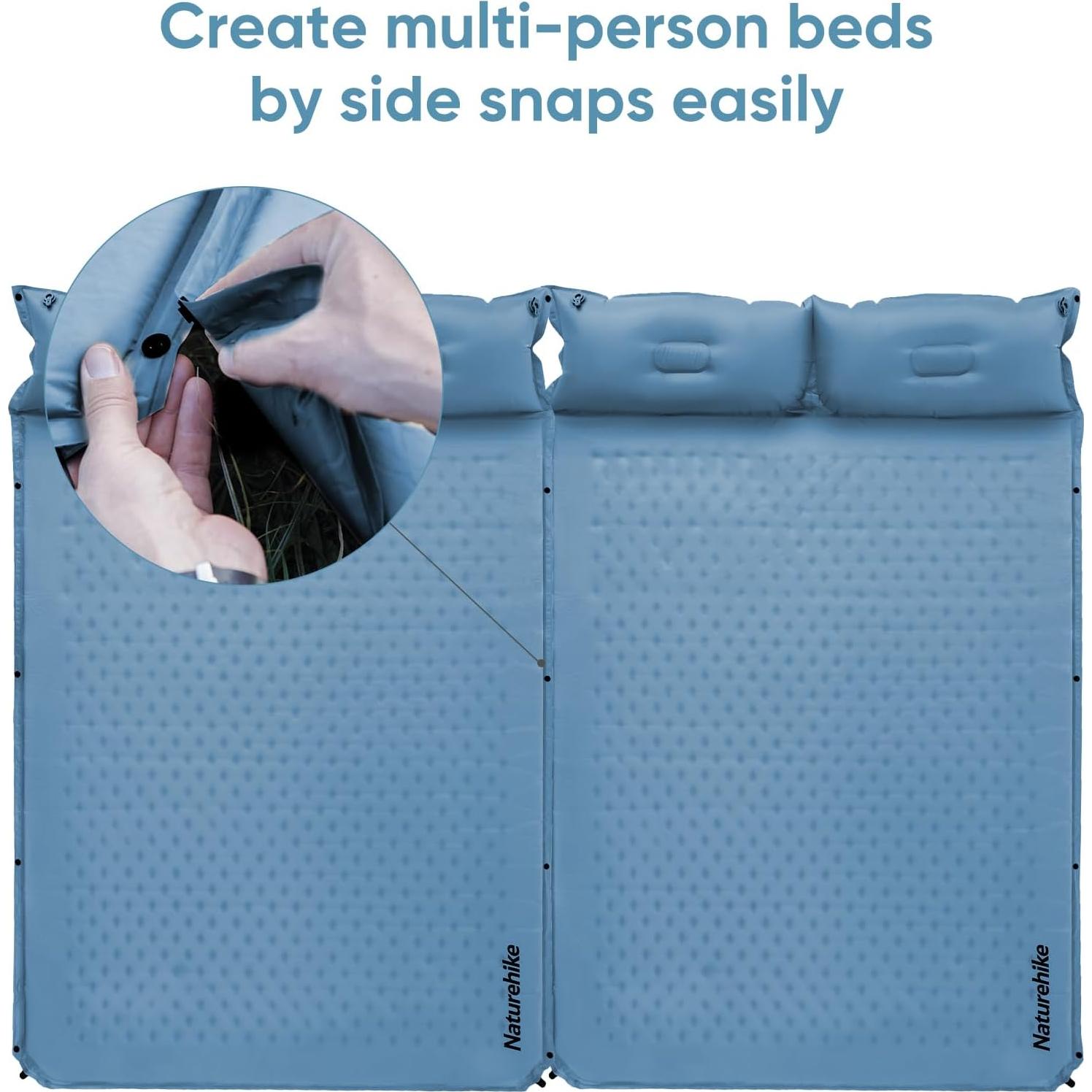 Almohadilla Autoinflable Naturehike D02 Completa Azul 196x132cm