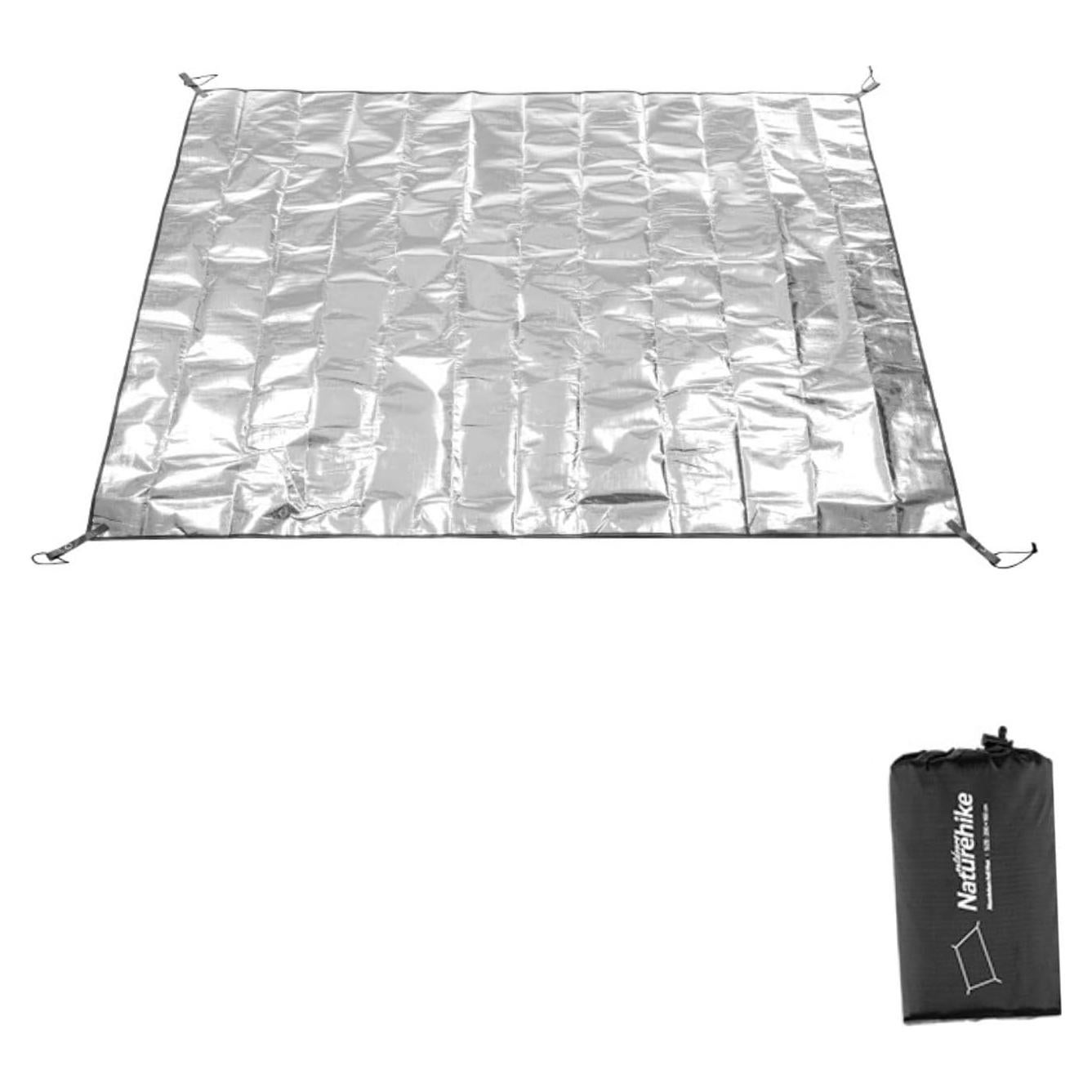 Naturehike Aluminum Foil Foldable Picnic Blanket, Ultralight Ground Sheet Mat, Waterproof Camping Tarp, Foldable Sleeping Pad for Outdoor Picnic,Camping,Beaches, Storage Bag Included (S)