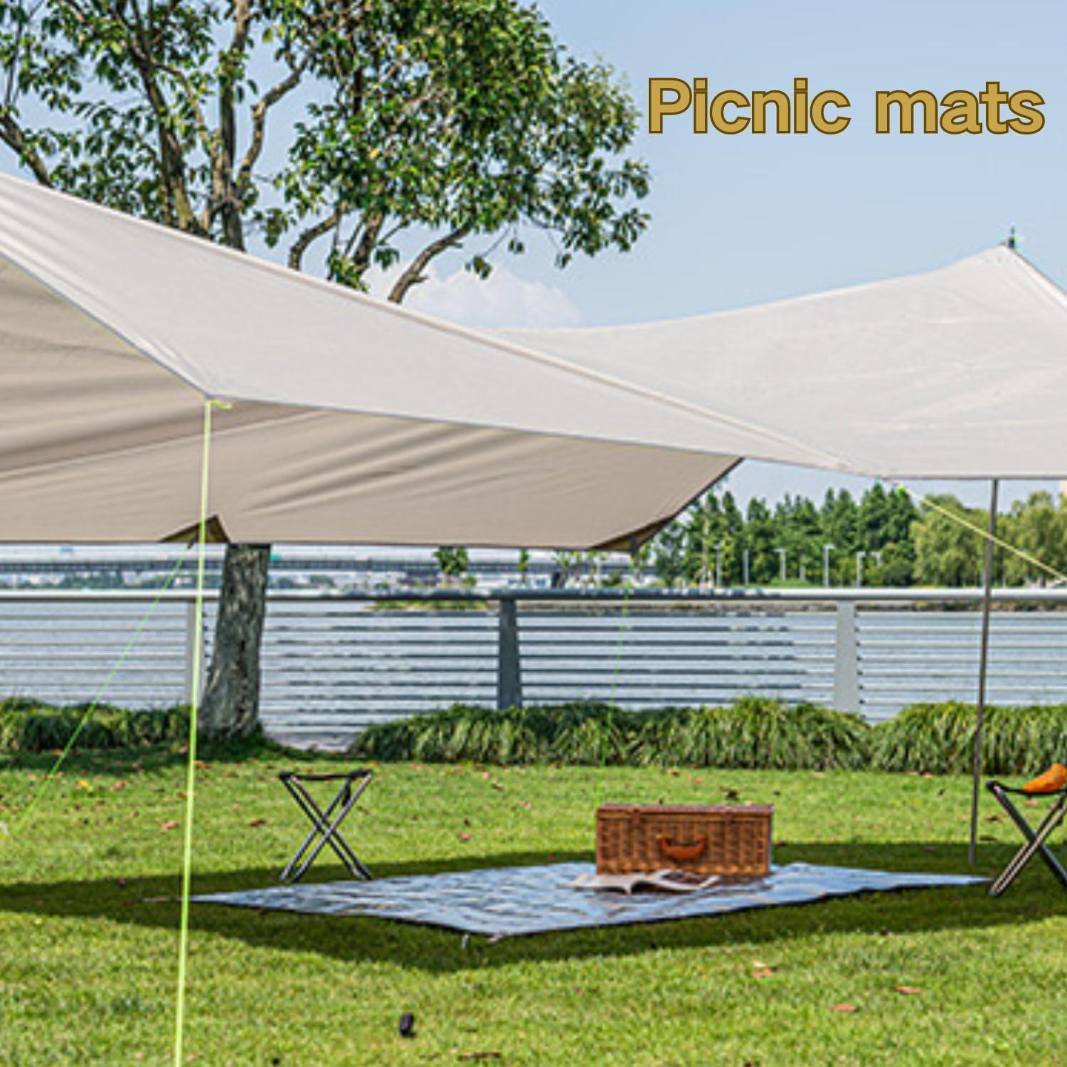 Naturehike Aluminum Foil Foldable Picnic Blanket, Ultralight Ground Sheet Mat, Waterproof Camping Tarp, Foldable Sleeping Pad for Outdoor Picnic,Camping,Beaches, Storage Bag Included (S)