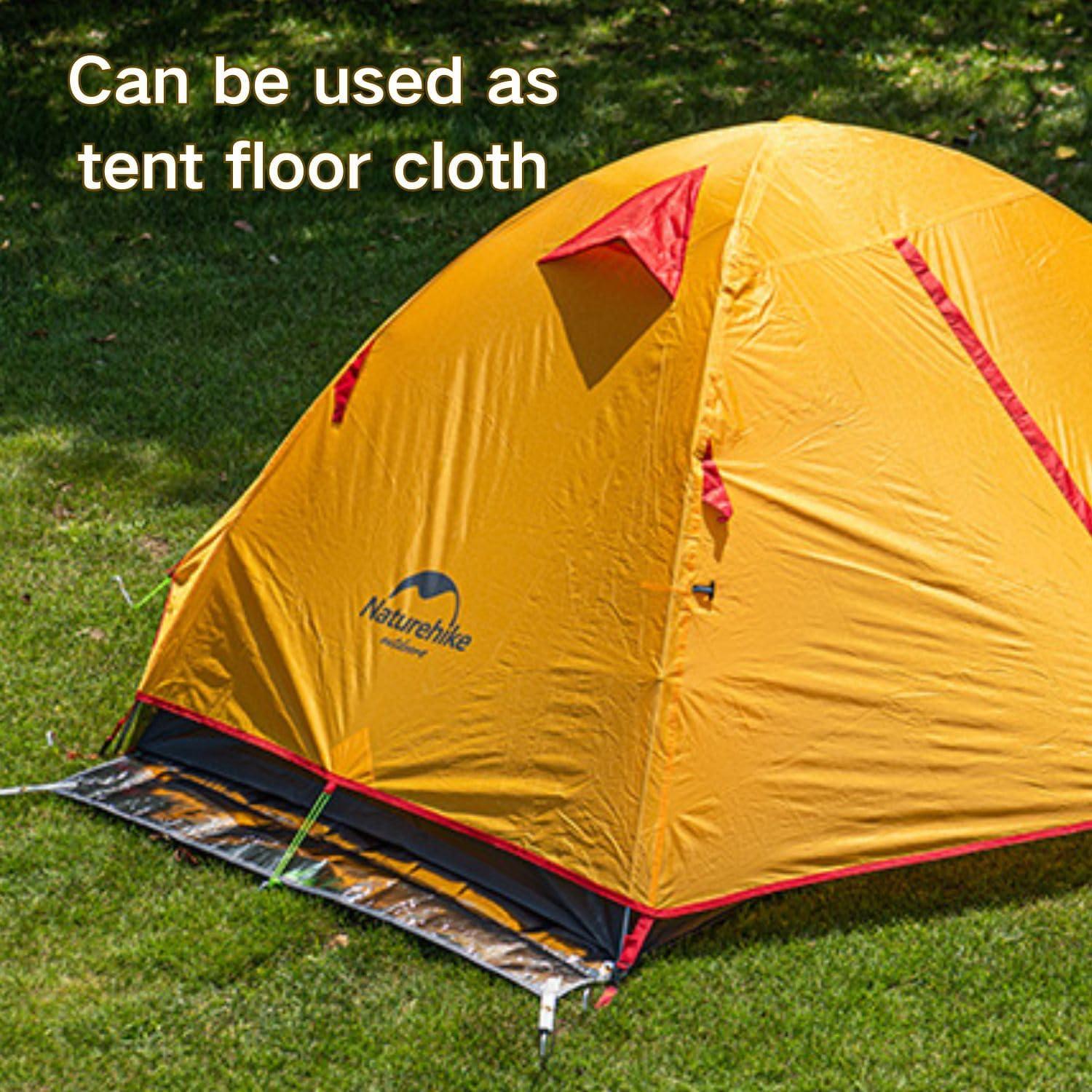 Naturehike Aluminum Foil Foldable Picnic Blanket, Ultralight Ground Sheet Mat, Waterproof Camping Tarp, Foldable Sleeping Pad for Outdoor Picnic,Camping,Beaches, Storage Bag Included (S)