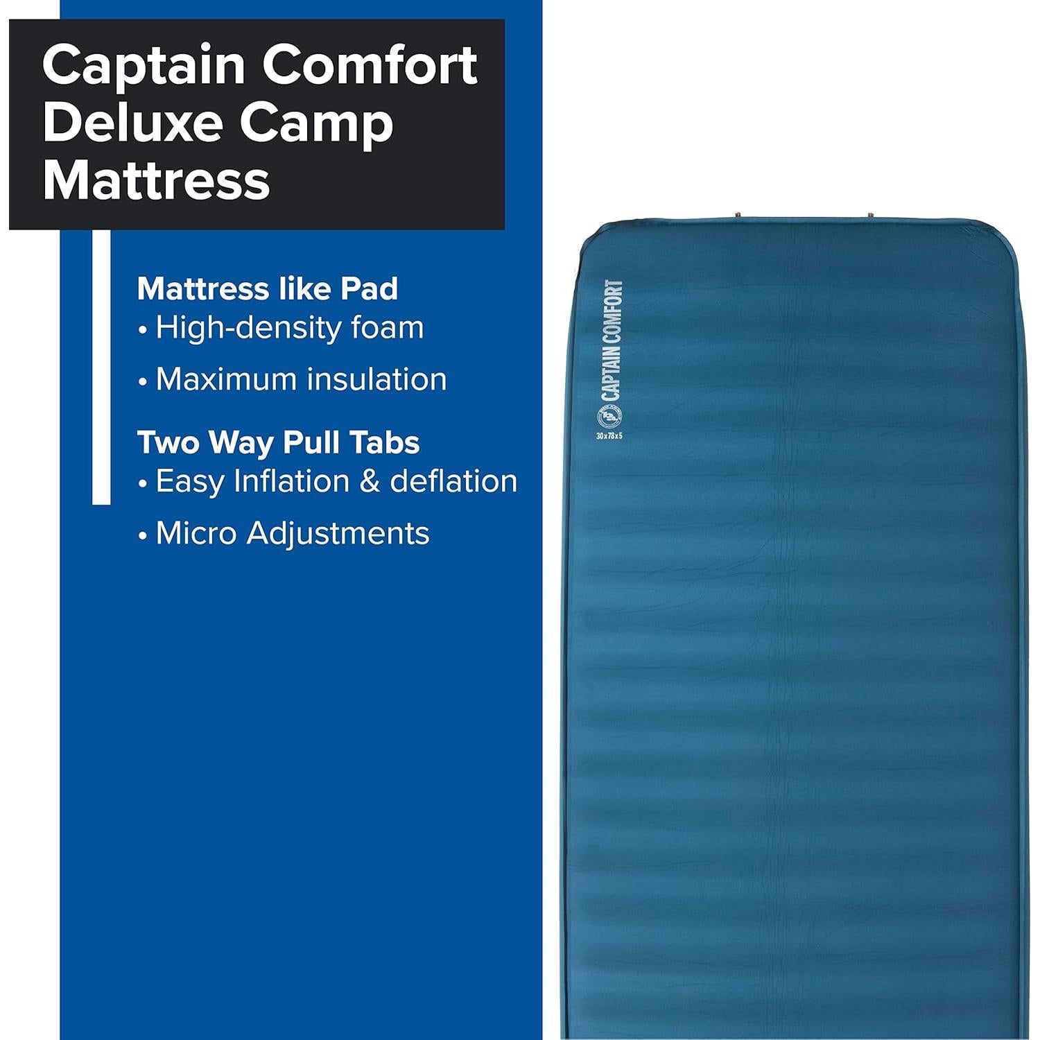 Colchón Inflable Big Agnes Captain Comfort Deluxe 30x78 cm