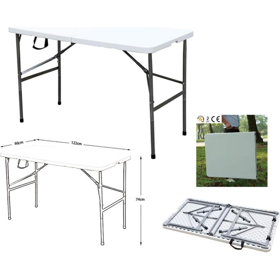 4ft 5ft 6ft Folding Table, Camping Tables That Fold Up Lightweight SZRP, Campland Outdoor Folding Table