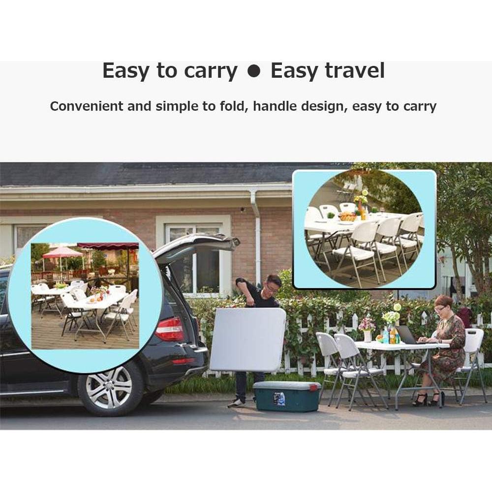 4ft 5ft 6ft Folding Table, Camping Tables That Fold Up Lightweight SZRP, Campland Outdoor Folding Table