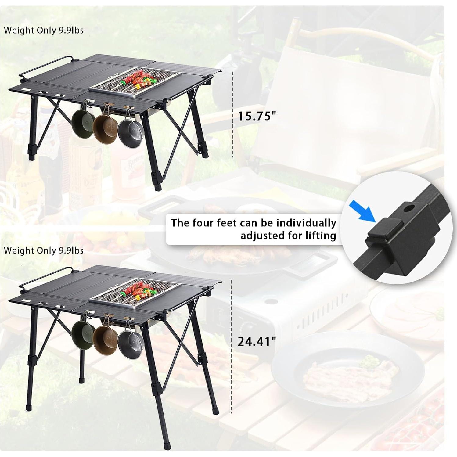 Mesa de Camping Plegable HIKISM HKT-6 Aluminio 85.1x63.8cm