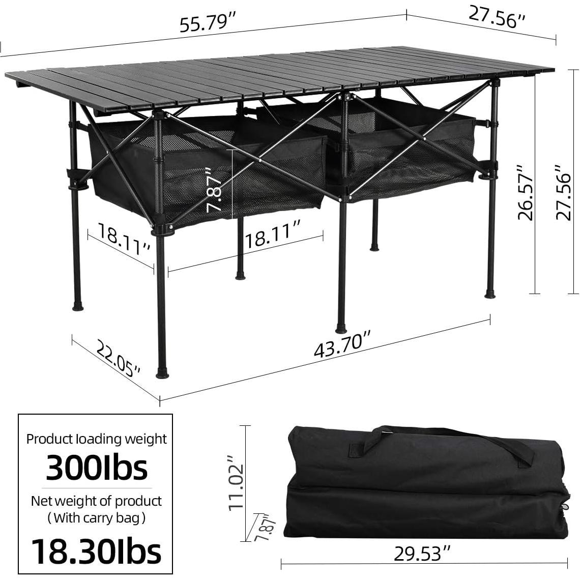Mesa de Picnic Plegable Grande WUROMISE Sanny 139.7x70 cm