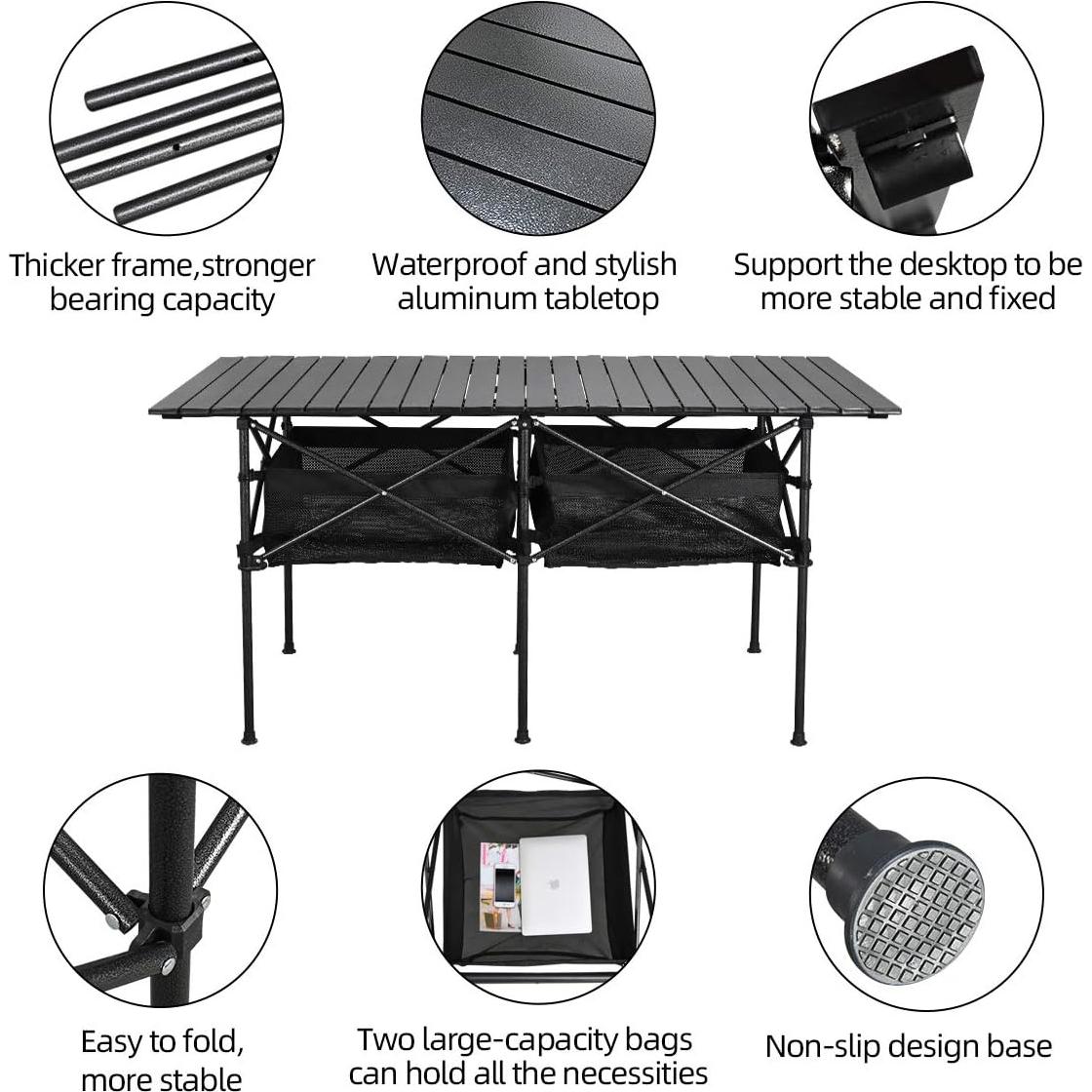 Mesa de Picnic Plegable Grande WUROMISE Sanny 139.7x70 cm