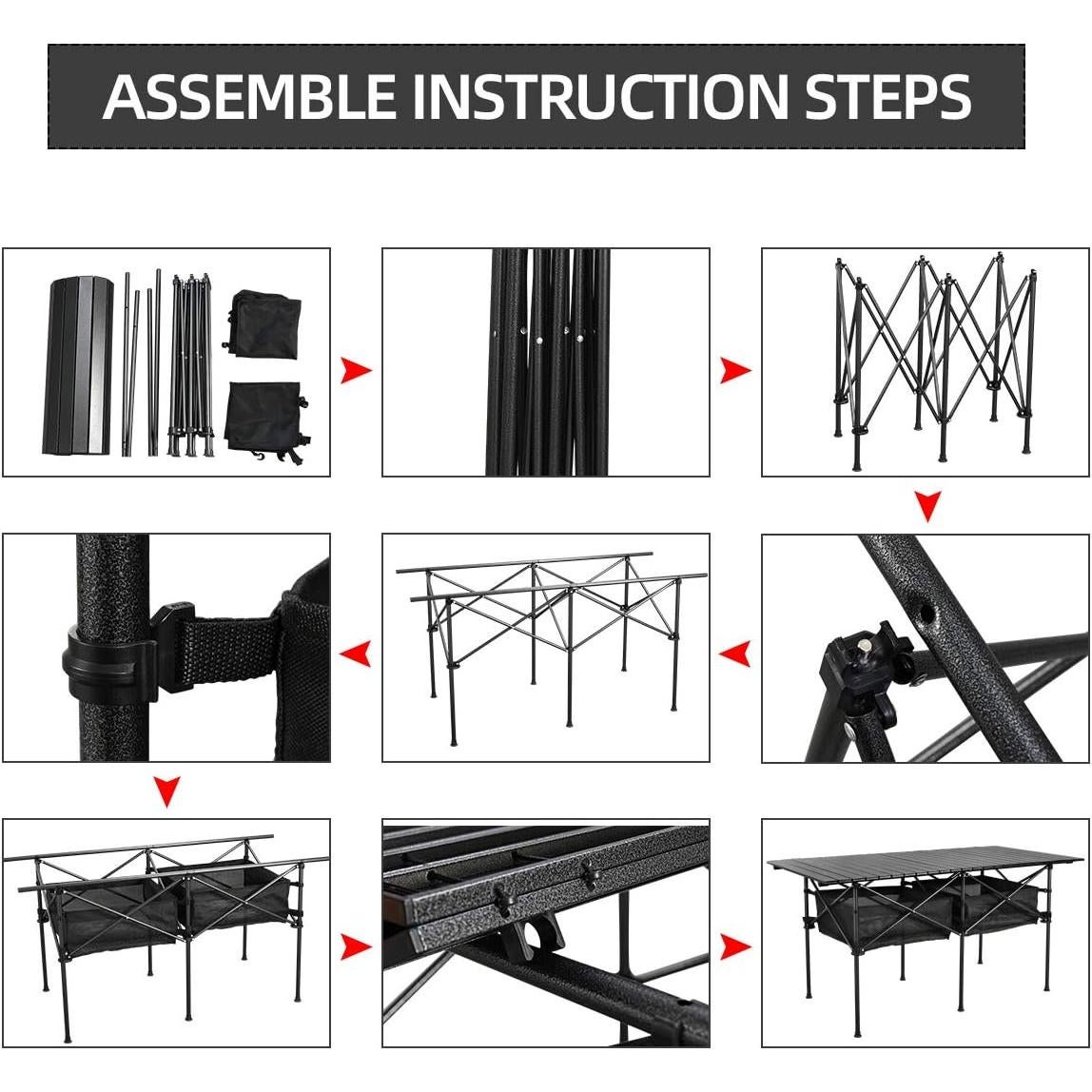 Mesa de Picnic Plegable Grande WUROMISE Sanny 139.7x70 cm