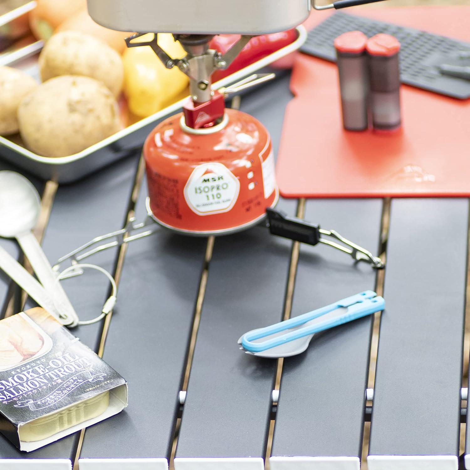 Cuchara Tenedor Plegable MSR para Camping Azul 20cm